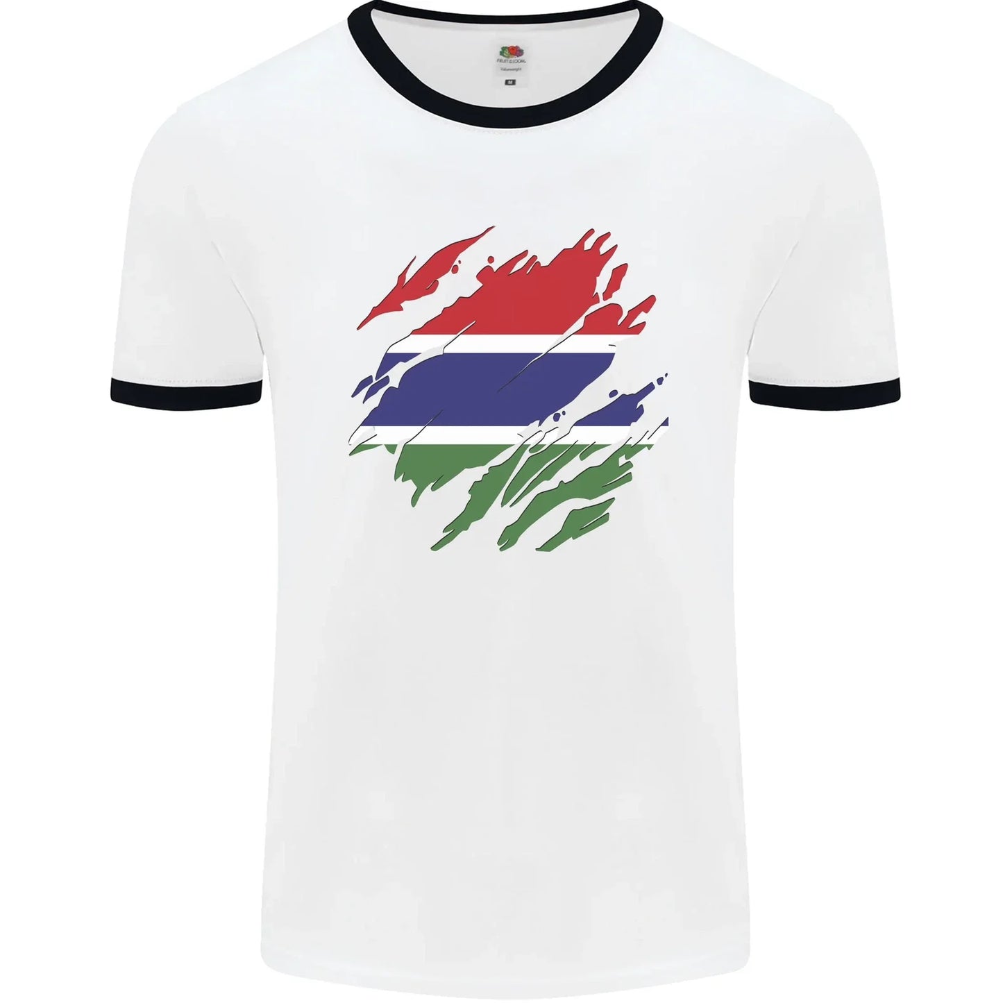 Torn Gambia Flag Gambian Day Football Mens Ringer T-Shirt Unisex T-shirt, Sweatshirt, Hoodie, Long Sleeve Tee - T-Shirt, Sweatshirt, Hoodie