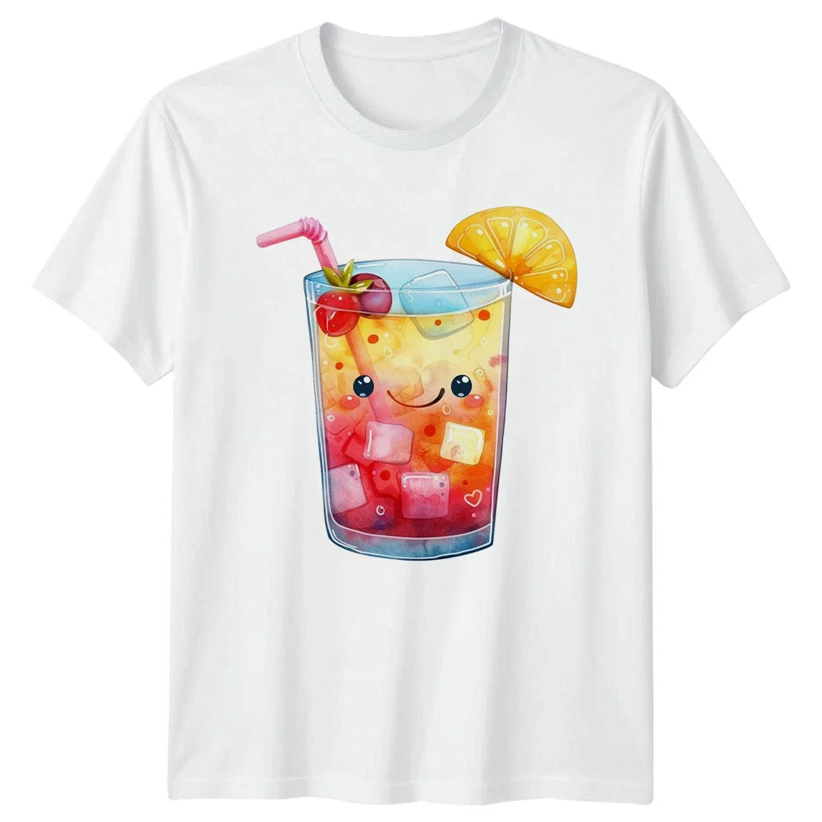 Kawaii Summer Cocktail T-Shirt Fruit Drink Gift For Him And Her Unisex T-shirt, Sweatshirt, Hoodie, Long Sleeve Tee - T-Shirt, Sweatshirt, Hoodie