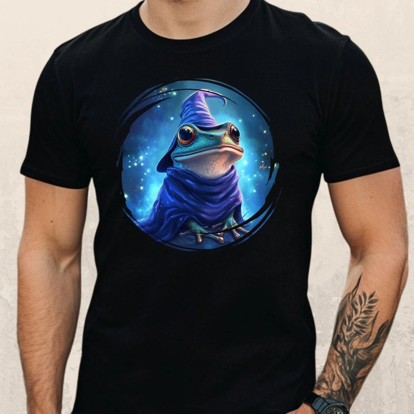 Mens Magic Frog Motif Cotton T-Shirt Size XS to 5XL Unisex T-shirt, Sweatshirt, Hoodie, Long Sleeve Tee - T-Shirt, Sweatshirt, Hoodie