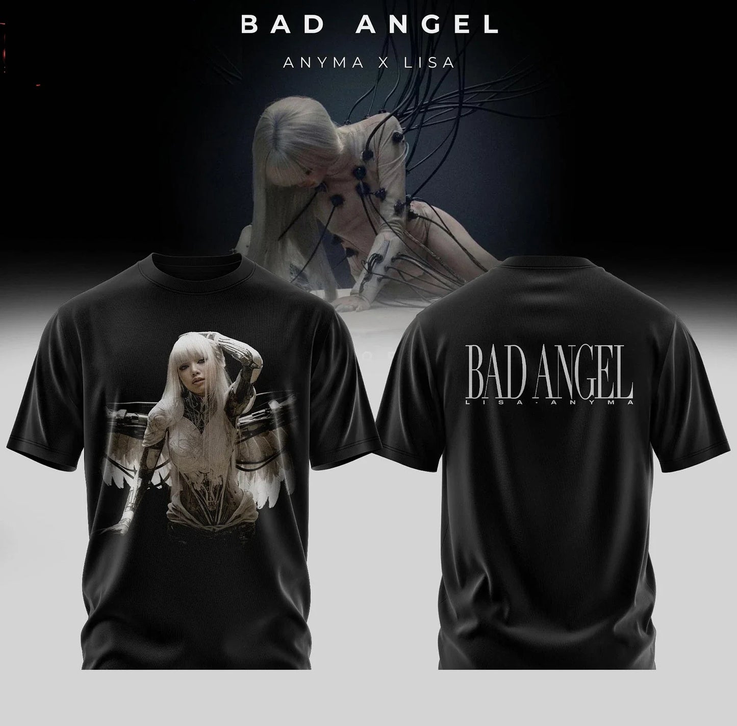 Anyma x Lisa Bad Angel Double-Sided 3D T-Shirt Full Size S-5XL Unisex TM Unisex T-shirt, Sweatshirt, Hoodie, Long Sleeve Tee - T-Shirt, Sweatshirt, Hoodie