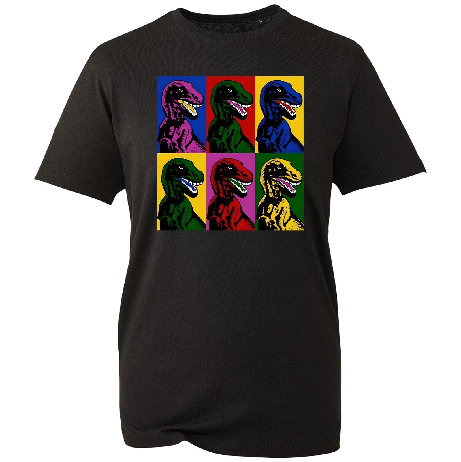 Pop Art Dinosaur Unisex T-Shirt Retro Multi Colour Raptor Graphic Gamer Gift NEW Unisex T-shirt, Sweatshirt, Hoodie, Long Sleeve Tee - T-Shirt, Sweatshirt, Hoodie