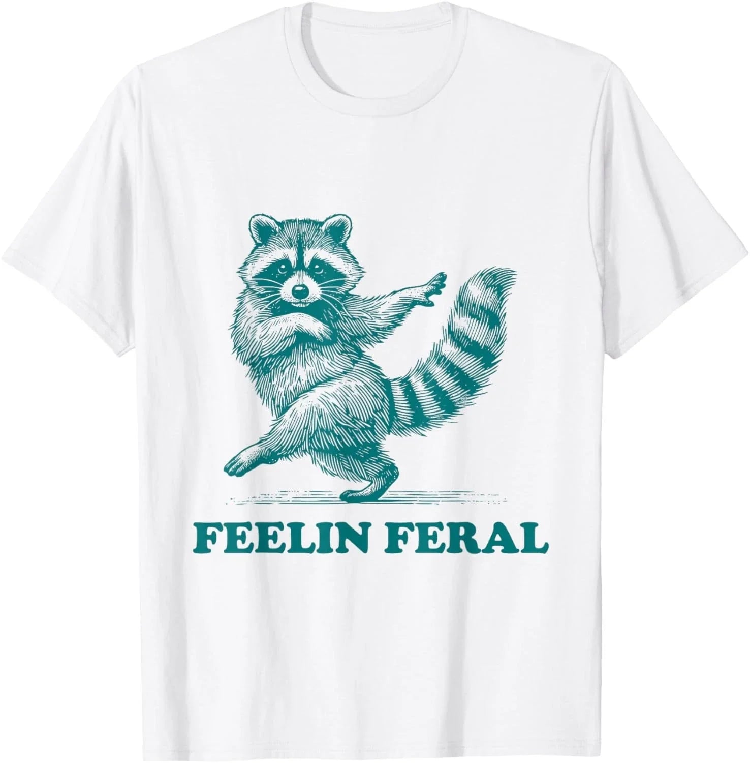 Feeling Feral Racoon Ironic Saying Vintage Funny Raccoon T-Shirt unisex T-Shirt Unisex T-shirt, Sweatshirt, Hoodie, Long Sleeve Tee - T-Shirt, Sweatshirt, Hoodie