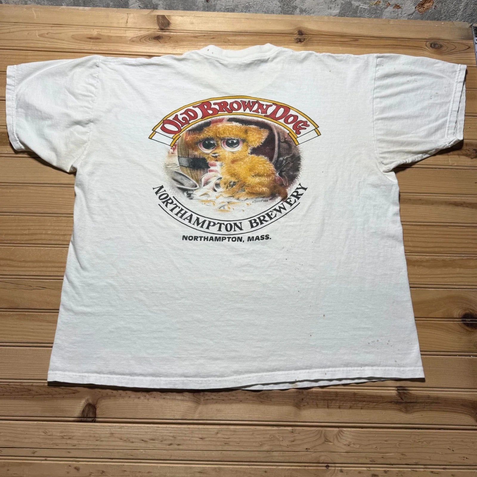 Vintage 90s Lee Northampton Brewery Old Brown Dog Massachusetts T-Shirt USA 2XL Unisex T-shirt, Sweatshirt, Hoodie, Long Sleeve Tee - T-Shirt, Sweatshirt, Hoodie
