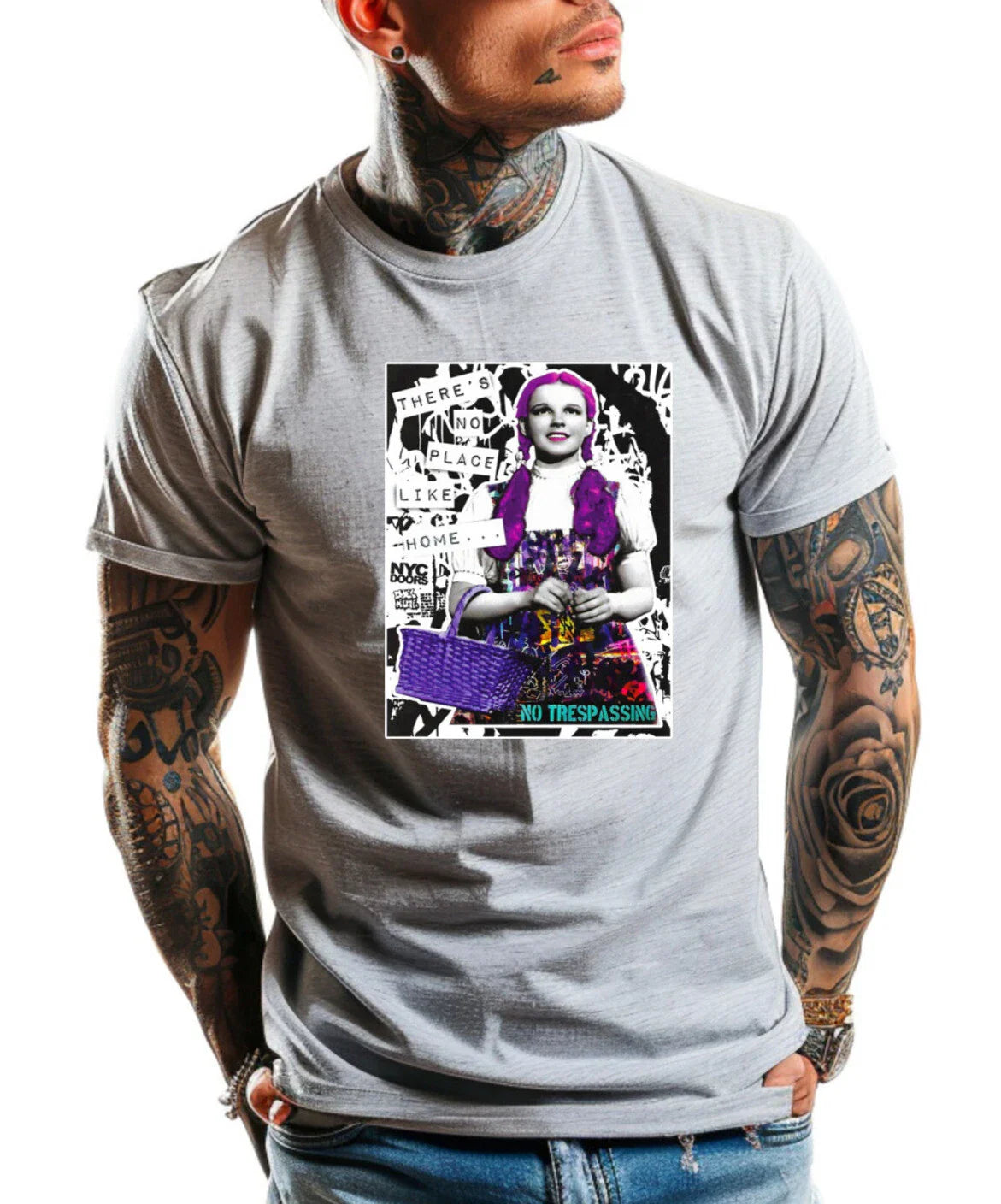 Nouveau Art Society Dorothy Graffiti Pop Art T-Shirt Grey Small-5XL Made In USA Unisex T-shirt, Sweatshirt, Hoodie, Long Sleeve Tee - T-Shirt, Sweatshirt, Hoodie