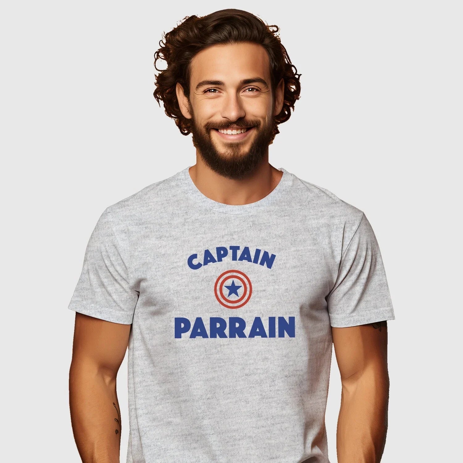 T-Shirt Man short Sleeve Gray, Captain Godfather Unisex T-shirt, Sweatshirt, Hoodie, Long Sleeve Tee - T-Shirt, Sweatshirt, Hoodie
