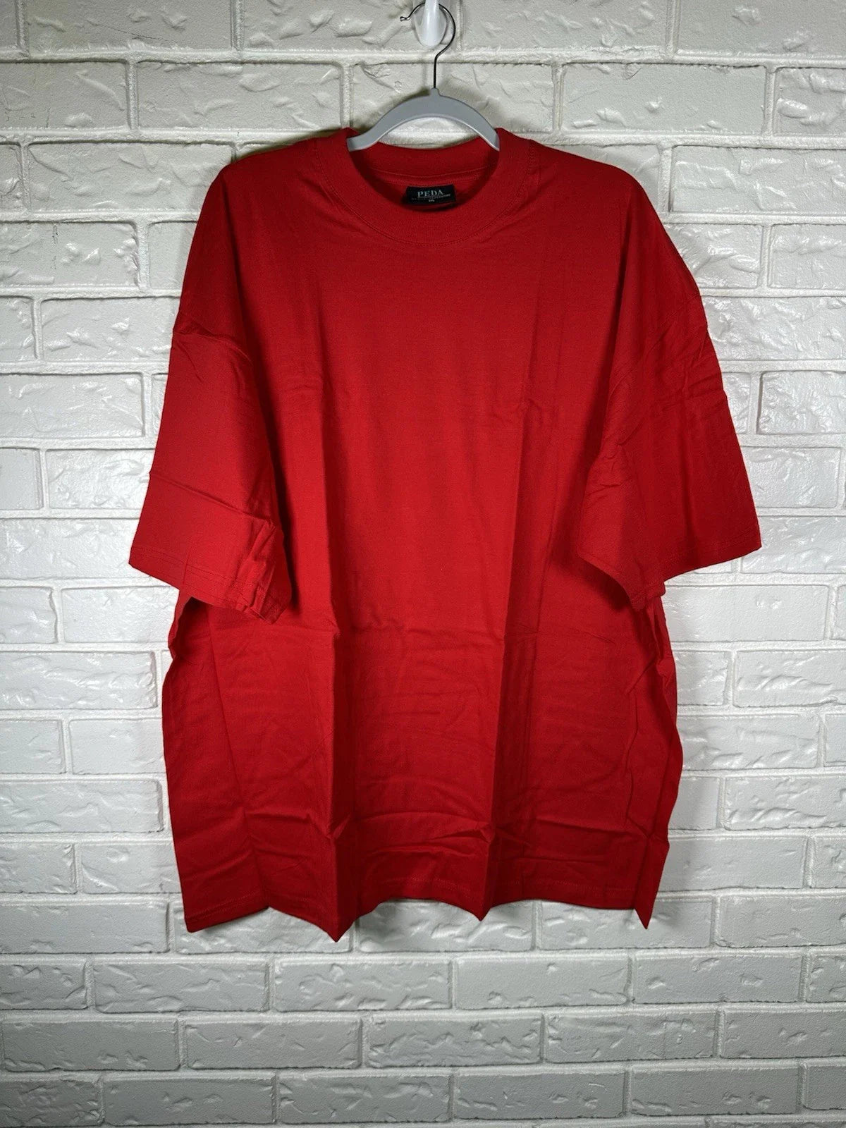 PEDA 3XL Oversized Red Tee Shirt Minimalist Streetwear Basic Unisex Unisex T-shirt, Sweatshirt, Hoodie, Long Sleeve Tee - T-Shirt, Sweatshirt, Hoodie