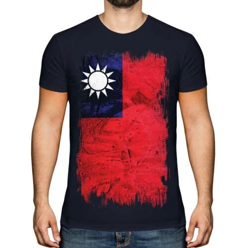 Taiwan Grunge Flag Men's T-Shirt Zh? Nghua Mngu Taiwan Taiwan Shirt Unisex T-shirt, Sweatshirt, Hoodie, Long Sleeve Tee - T-Shirt, Sweatshirt, Hoodie