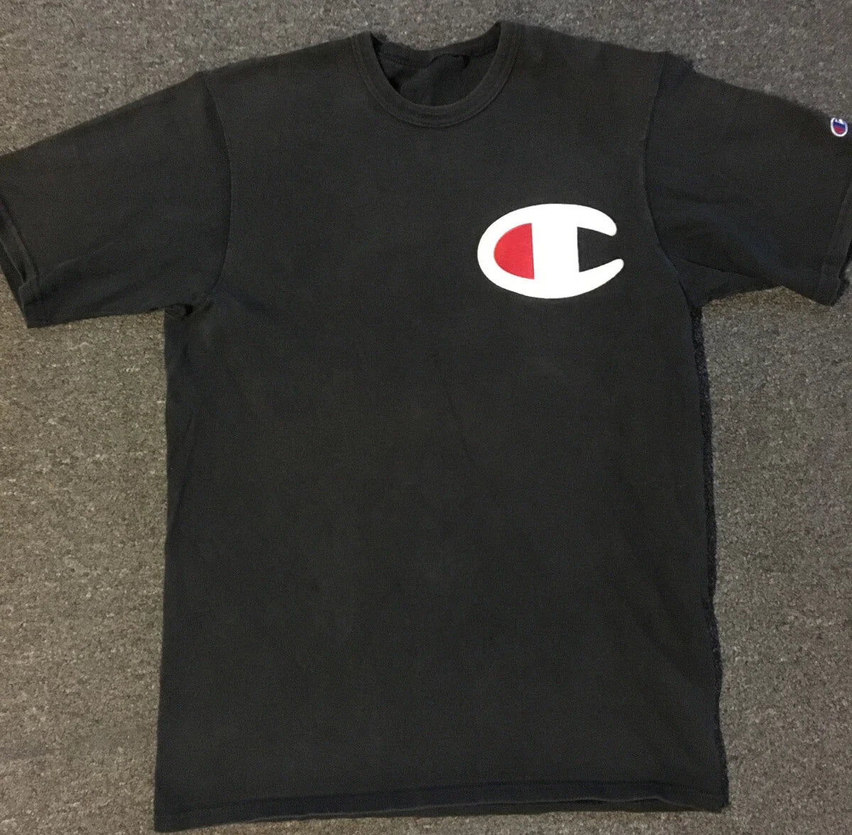 Vtg Champion Big Logo Faded Distress Shirt M L Hip Hop Grunge Track 90s USA Punk Unisex T-shirt, Sweatshirt, Hoodie, Long Sleeve Tee - T-Shirt, Sweatshirt, Hoodie