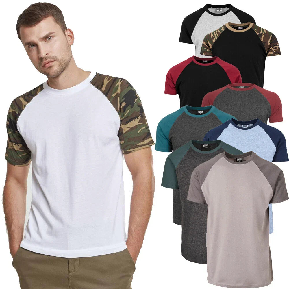 Urban Classics Raglan Contrast Tee Mens Men T-Shirt 2-Tone Baseball College Unisex T-shirt, Sweatshirt, Hoodie, Long Sleeve Tee - T-Shirt, Sweatshirt, Hoodie