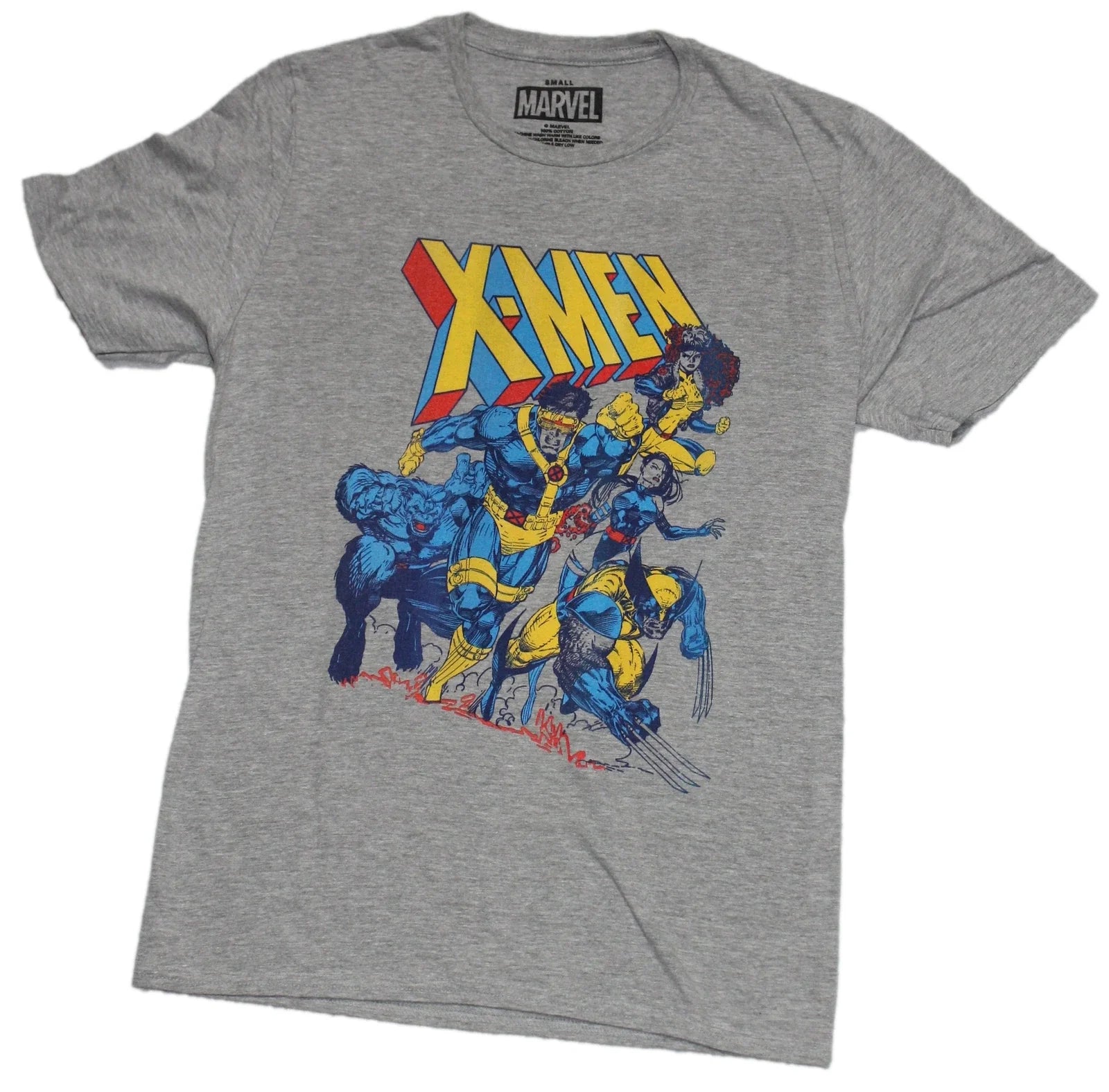 X-Men New Adult T-Shirt  - Blue And Yellow Team Attack Under Logo Unisex T-shirt, Sweatshirt, Hoodie, Long Sleeve Tee - T-Shirt, Sweatshirt, Hoodie