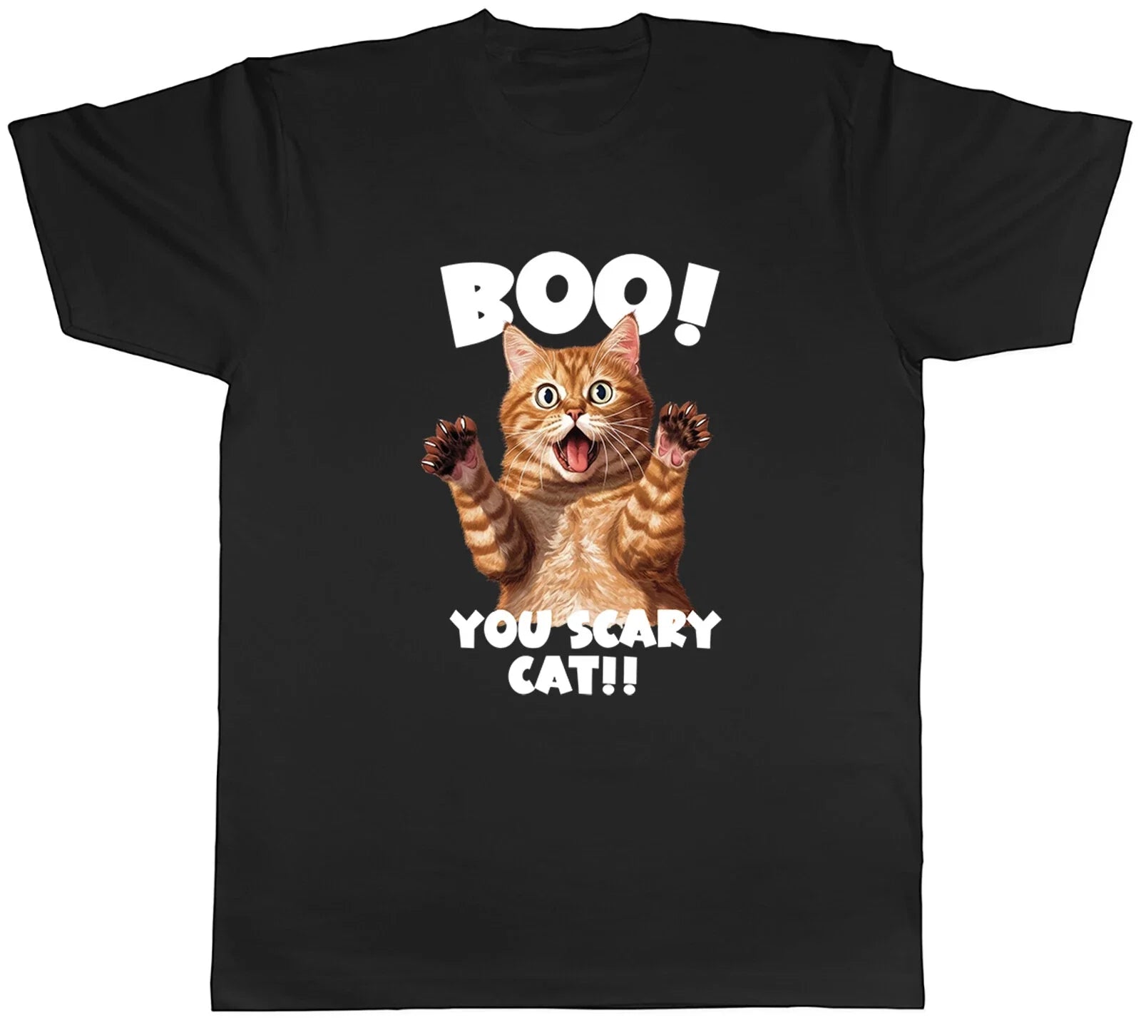 Boo Ginger Cat Mens T-Shirt You Scary Cat Tee Gift Unisex T-shirt, Sweatshirt, Hoodie, Long Sleeve Tee - T-Shirt, Sweatshirt, Hoodie