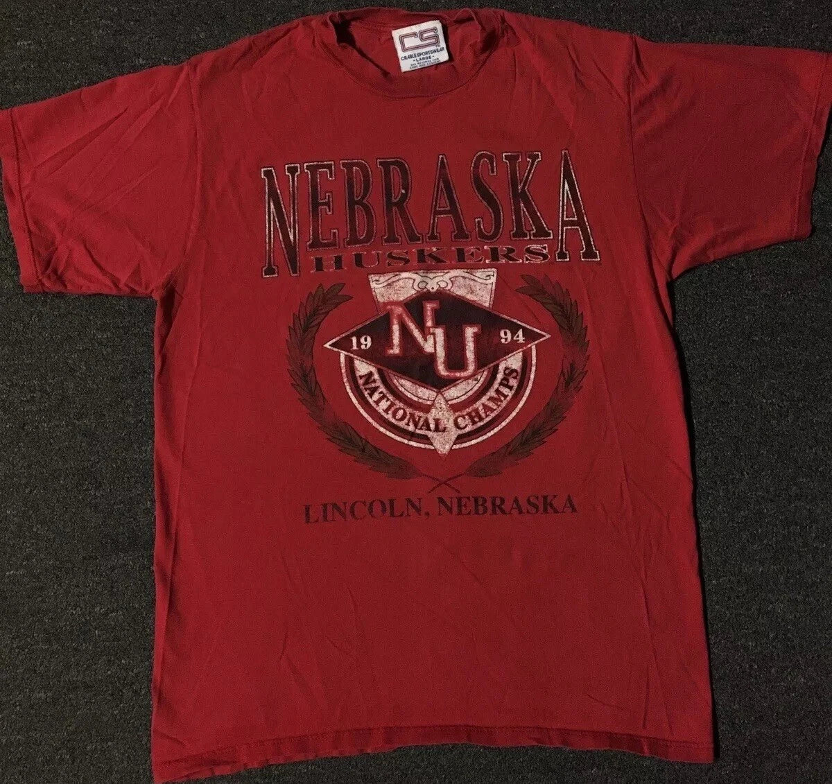 Vtg 90s University Nebraska Faded Football Champs Shirt M College Track Grunge Unisex T-shirt, Sweatshirt, Hoodie, Long Sleeve Tee - T-Shirt, Sweatshirt, Hoodie
