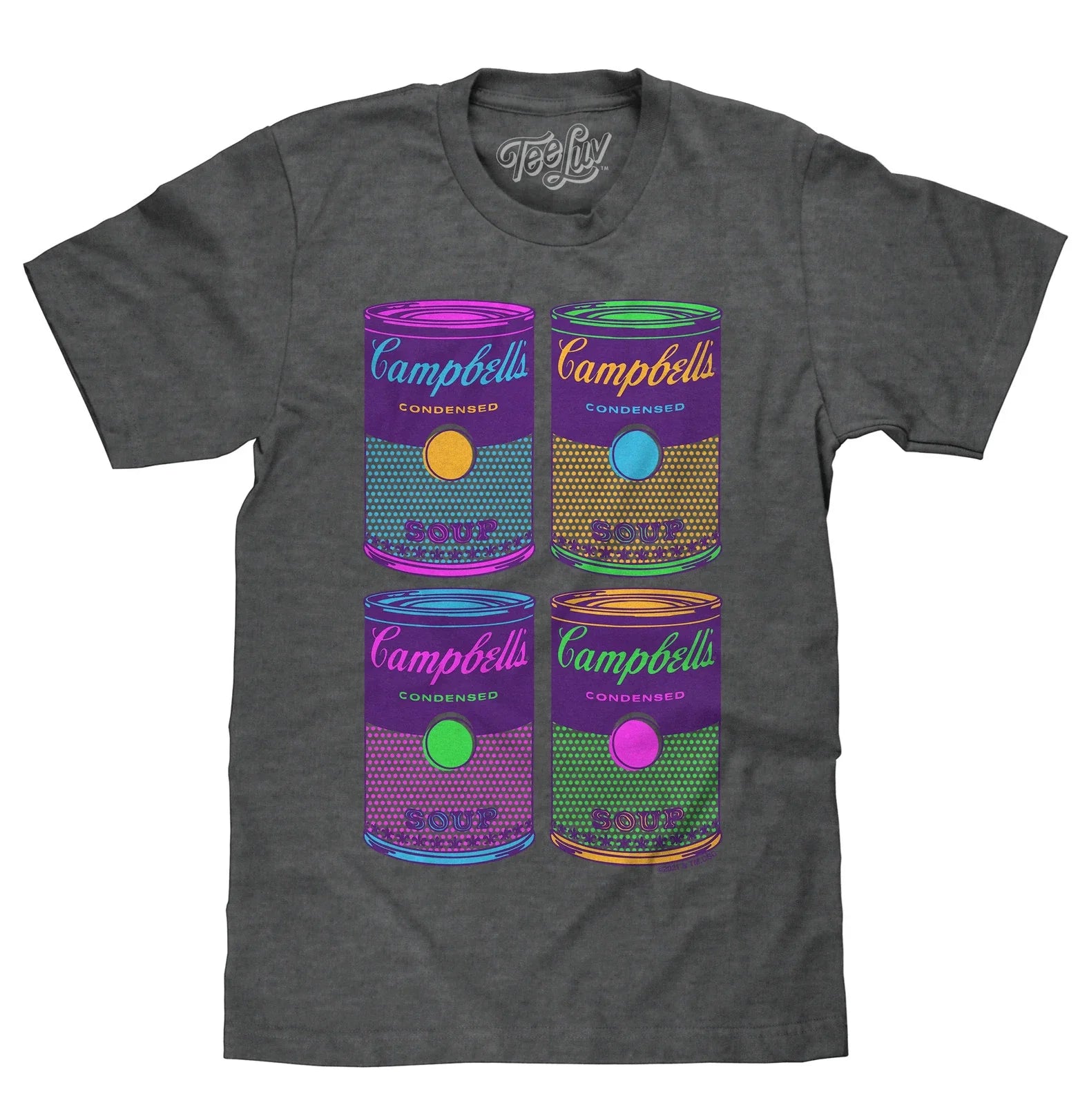 Campbell's Soup Can Pop Art Mens T Shirt- Charcoal Gray Unisex T-shirt, Sweatshirt, Hoodie, Long Sleeve Tee - T-Shirt, Sweatshirt, Hoodie