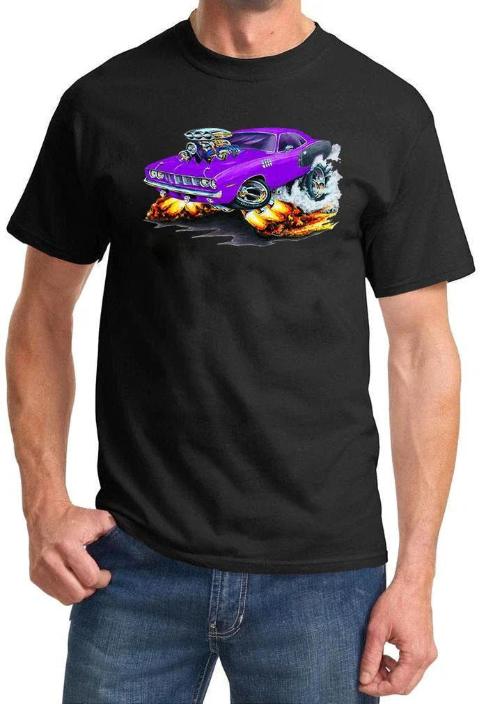 1971 Plymouth Hemi Cuda Full Color Cartoon Tshirt NEW FREE SHIPPING Unisex T-shirt, Sweatshirt, Hoodie, Long Sleeve Tee - T-Shirt, Sweatshirt, Hoodie
