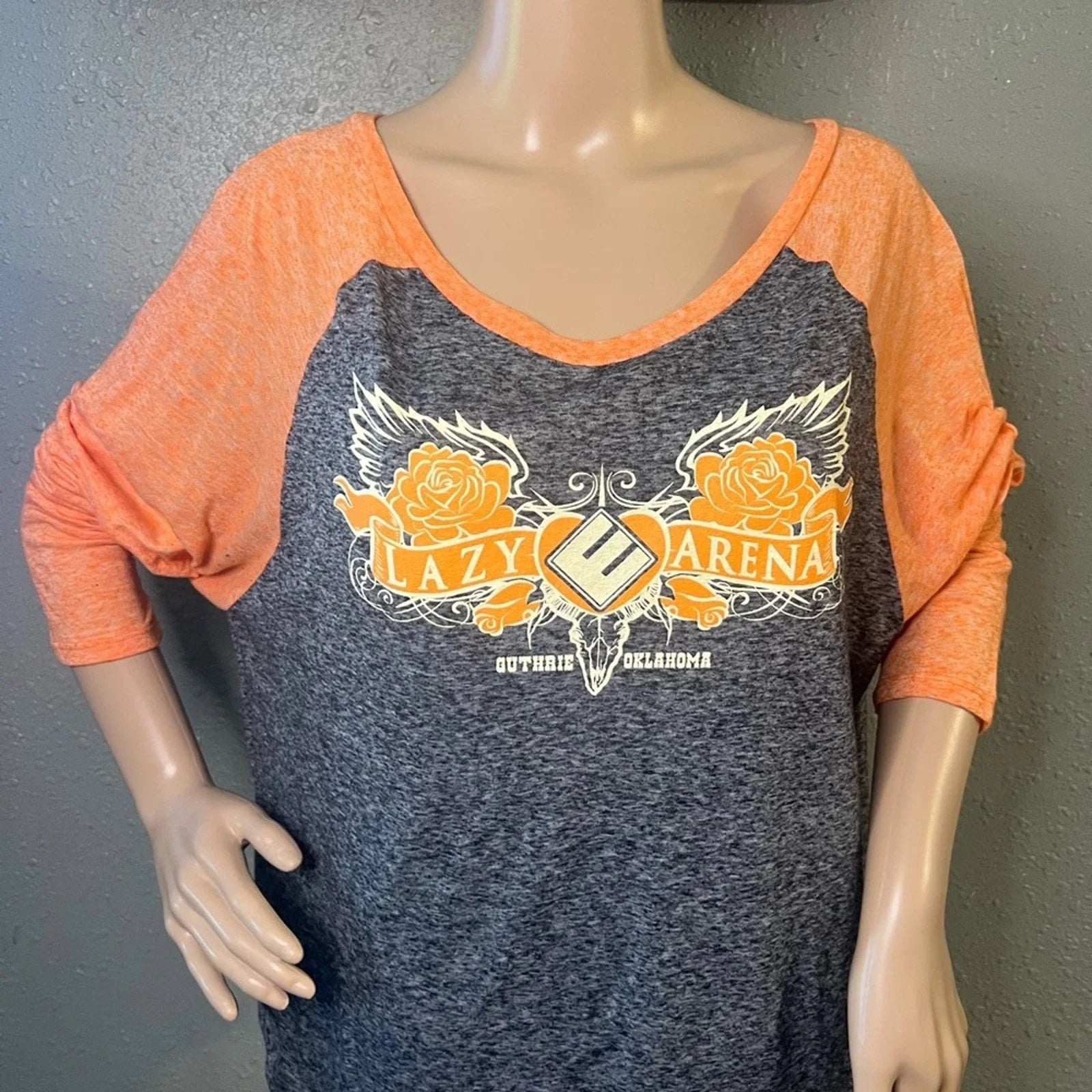 Lazy E Arena Guthrie Oklahoma District Xl Orange Black Grey Long Sleeve Shirt Unisex T-shirt, Sweatshirt, Hoodie, Long Sleeve Tee - T-Shirt, Sweatshirt, Hoodie