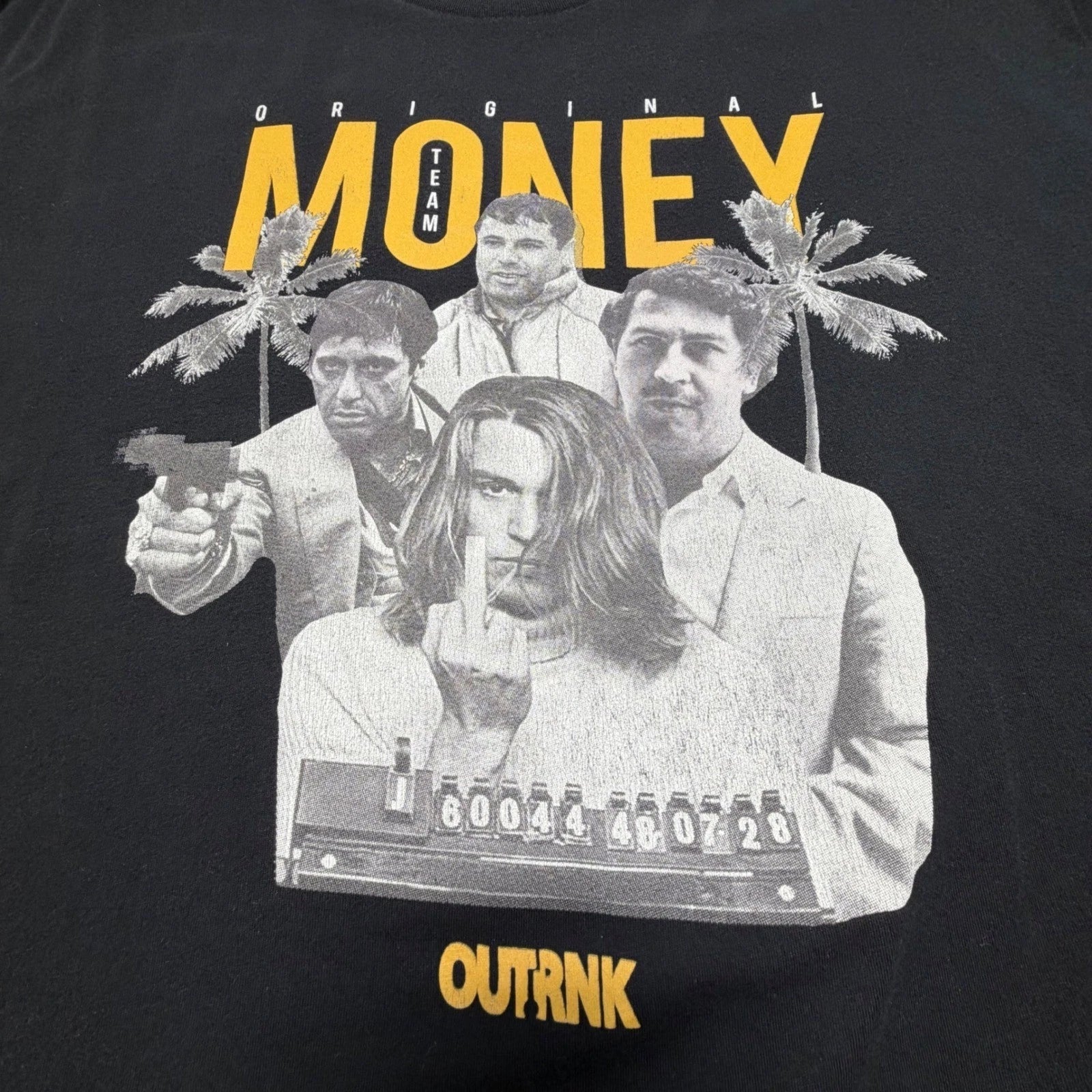OUTRNK Original Money Graphic T-Shirt Men's Large Black Streetwear Unisex T-shirt, Sweatshirt, Hoodie, Long Sleeve Tee - T-Shirt, Sweatshirt, Hoodie