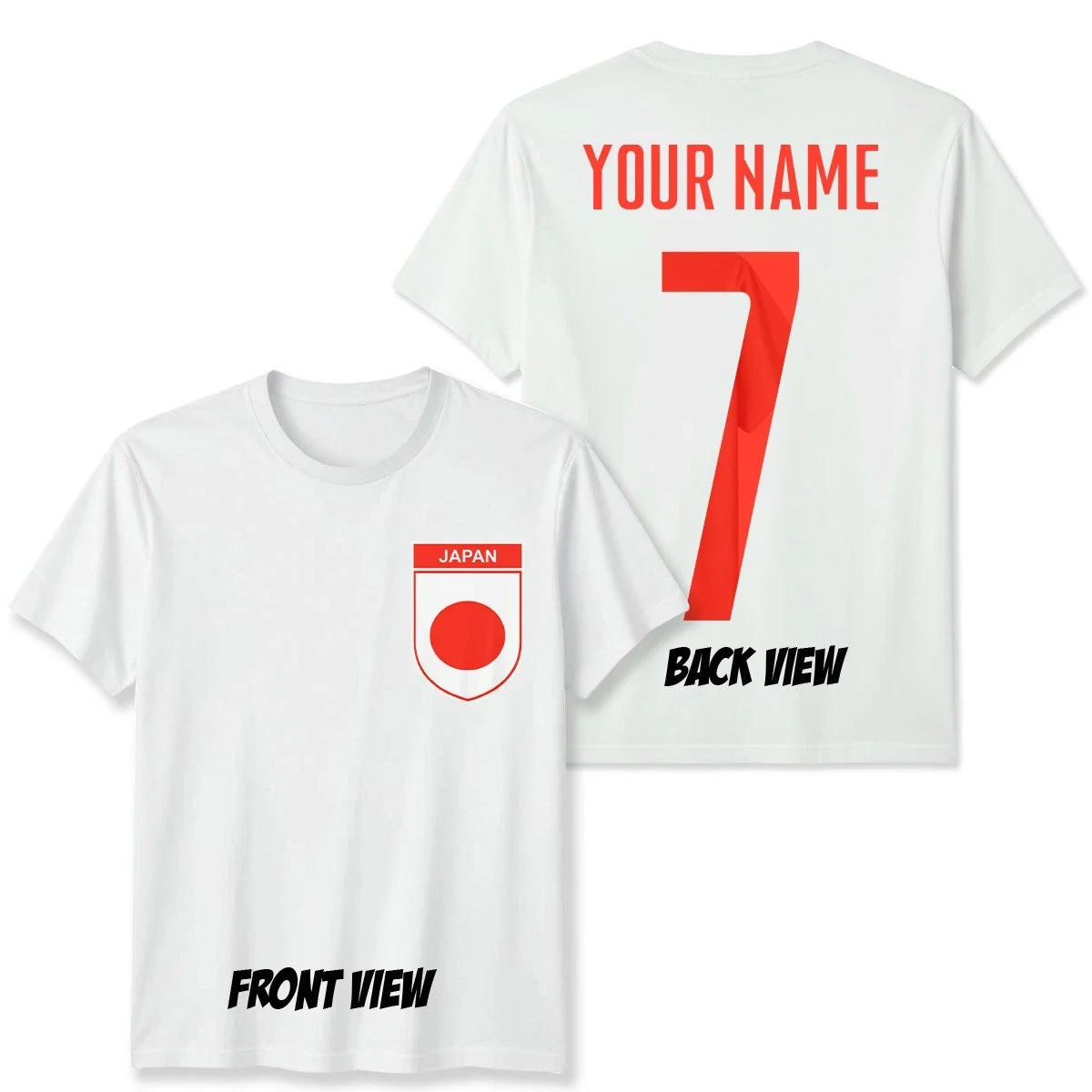 Personalised Japan Football Unisex Kids T-Shirt Name Number Tee #WC Unisex T-shirt, Sweatshirt, Hoodie, Long Sleeve Tee - T-Shirt, Sweatshirt, Hoodie