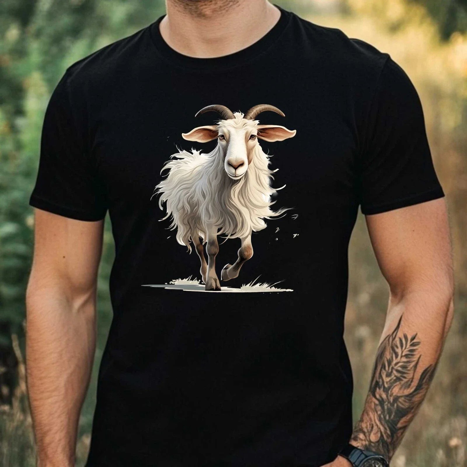Mens Funny Goat Motif Cotton T-Shirt Size XS to 5XL Unisex T-shirt, Sweatshirt, Hoodie, Long Sleeve Tee - T-Shirt, Sweatshirt, Hoodie