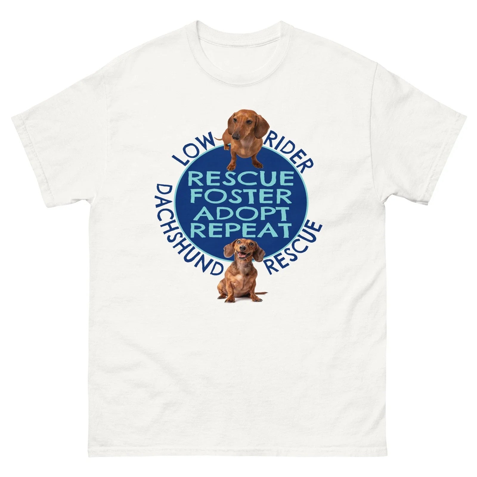 AMERICAN DACHSHUND TEES (Rescue, Foster, Adopt, Repeat Unisex Classic Tees) Unisex T-shirt, Sweatshirt, Hoodie, Long Sleeve Tee - T-Shirt, Sweatshirt, Hoodie