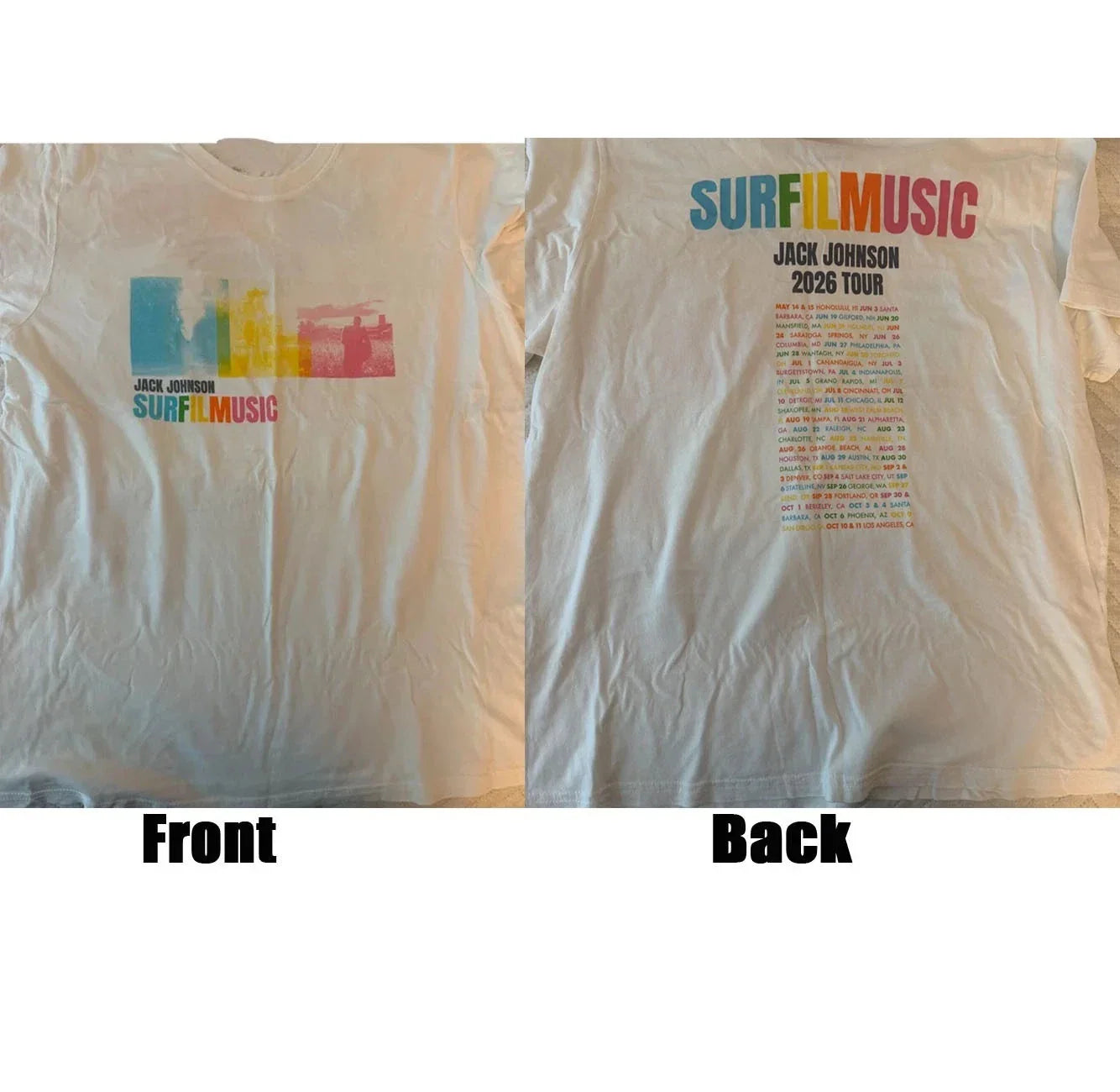 JACK JOHNSON's SURFILMUSIC SUMMER 2026 TOUR T-shirt Reprint Unisex T-shirt, Sweatshirt, Hoodie, Long Sleeve Tee - T-Shirt, Sweatshirt, Hoodie