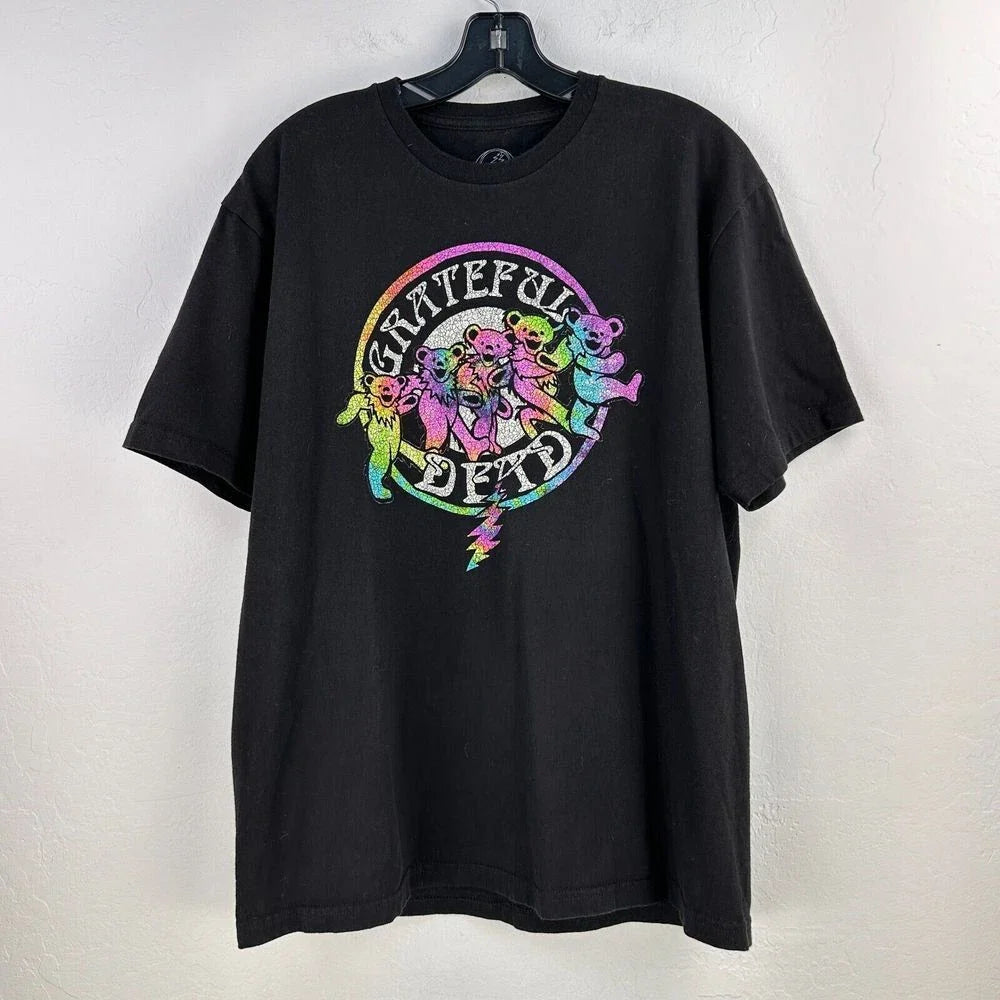 Grateful Dead T-shirt Mens L Black Dancing Bear Band Tee Dead Head Hippie Vibes Unisex T-shirt, Sweatshirt, Hoodie, Long Sleeve Tee - T-Shirt, Sweatshirt, Hoodie