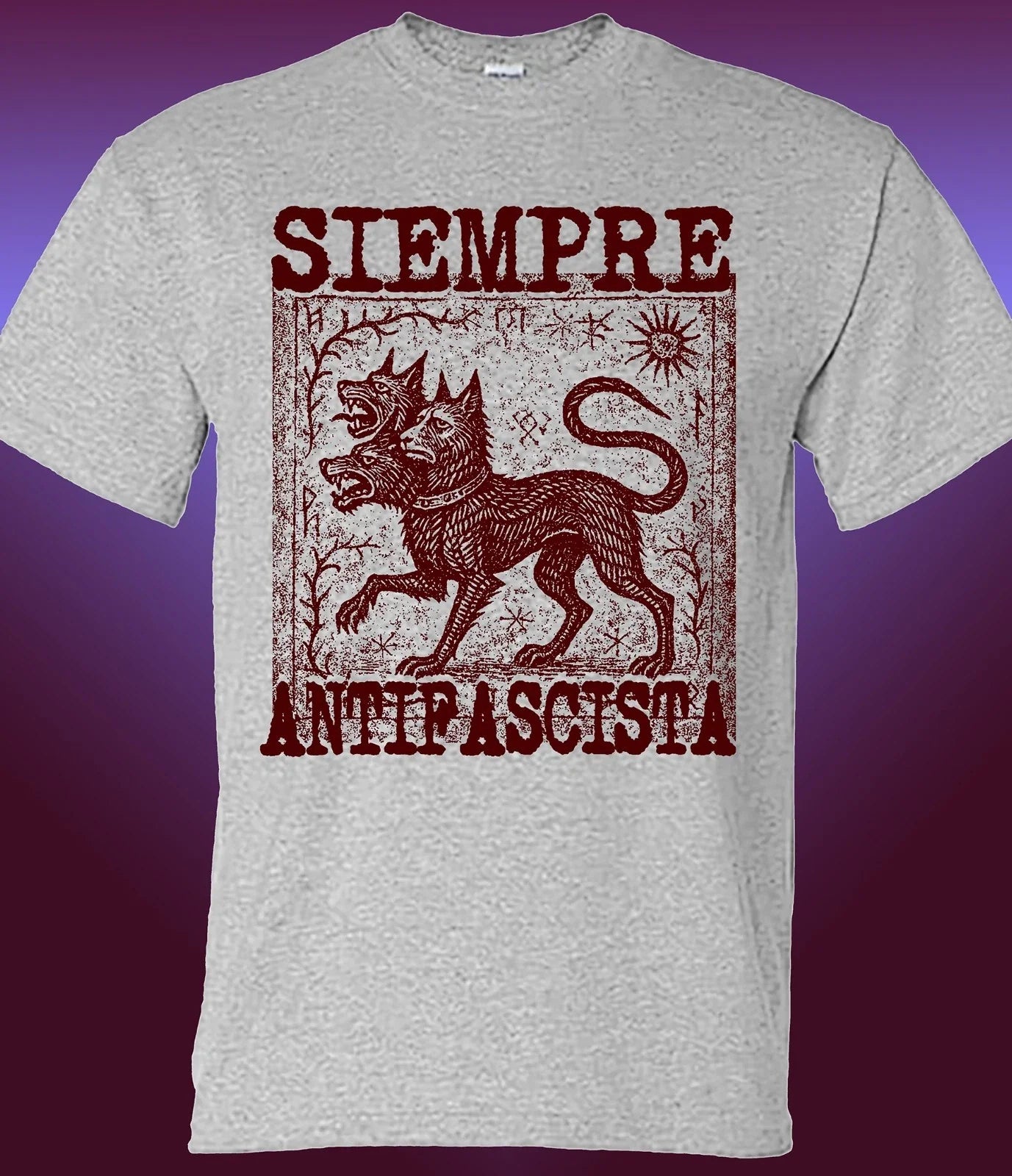 Siempre Antifascista Cerberus T-shirt Unisex T-shirt, Sweatshirt, Hoodie, Long Sleeve Tee - T-Shirt, Sweatshirt, Hoodie