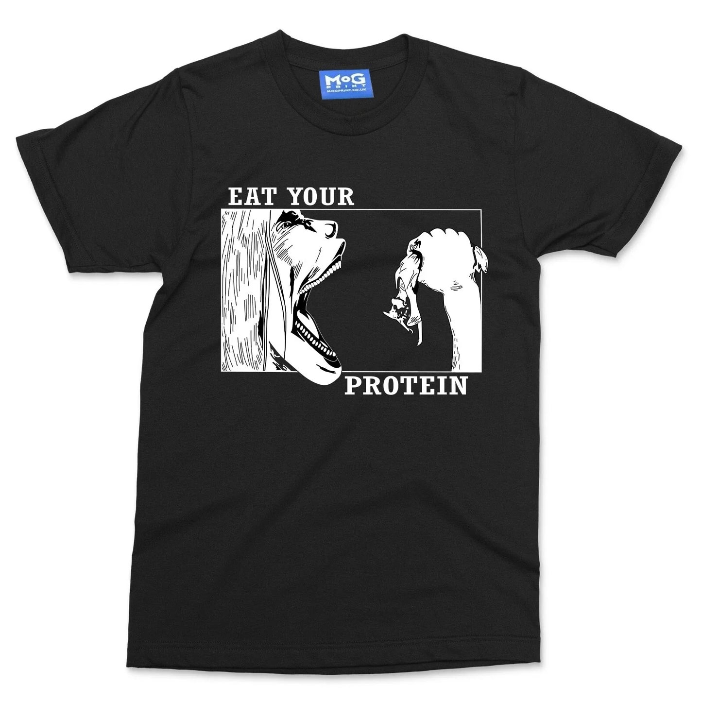 Funny Anime T-shirt Eat Your Protein Attack on Japanese Tee Manga Art Gym Shirt Unisex T-shirt, Sweatshirt, Hoodie, Long Sleeve Tee - T-Shirt, Sweatshirt, Hoodie