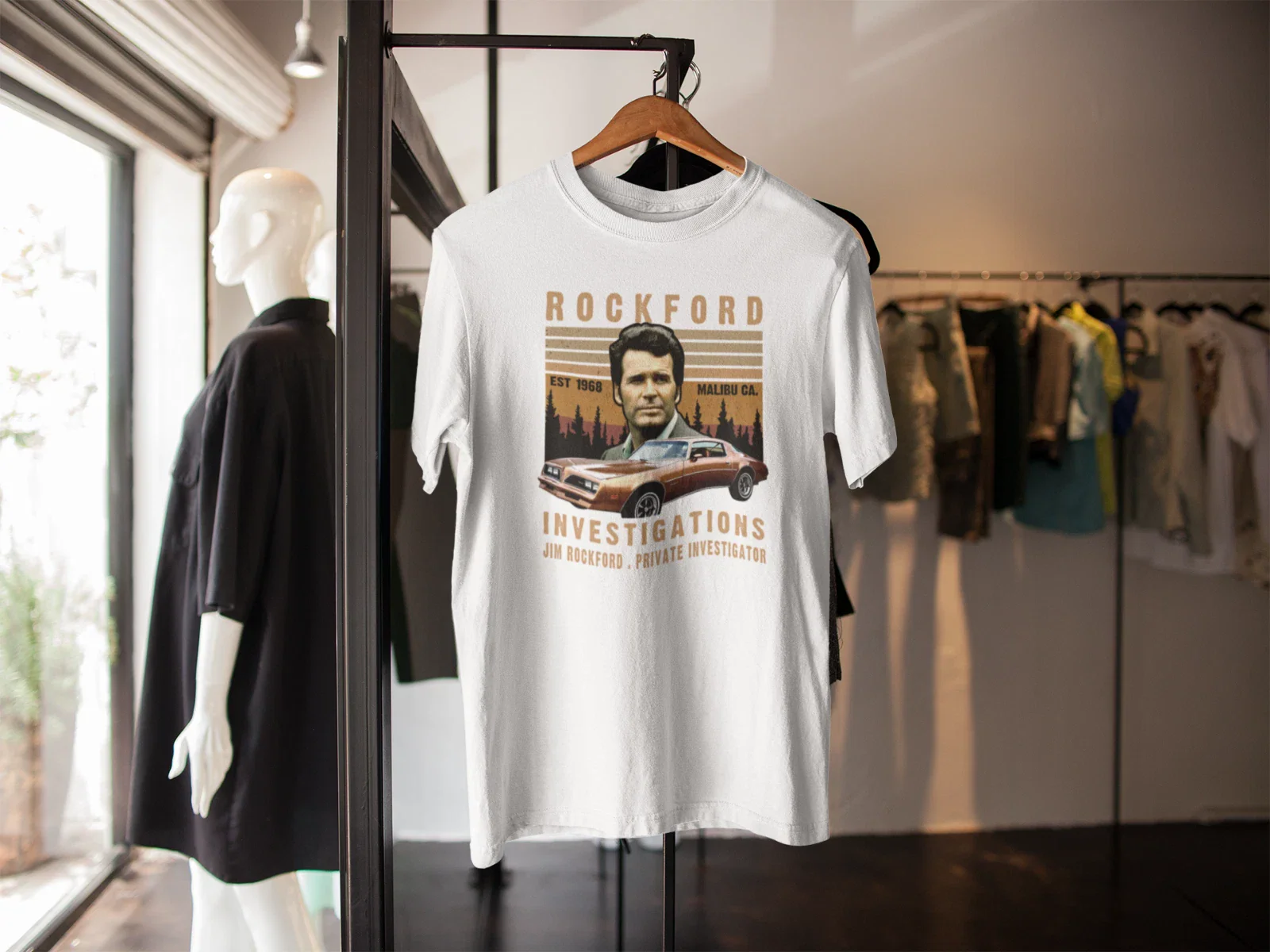 JIM ROCKFORD THE ROCKFORD FILES INSPIRED T SHIRT RETRO 70s 80s ADULTS KIDS Unisex T-shirt, Sweatshirt, Hoodie, Long Sleeve Tee - T-Shirt, Sweatshirt, Hoodie
