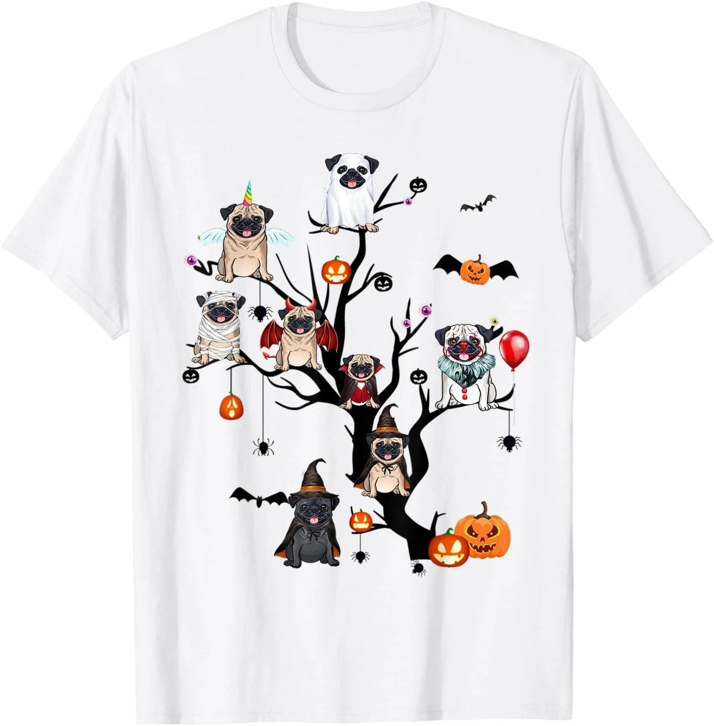 Funny Pug Dog Horror Movies Cute Halloween for Dog Lovers Men T-Shirt Unisex T-shirt, Sweatshirt, Hoodie, Long Sleeve Tee - T-Shirt, Sweatshirt, Hoodie