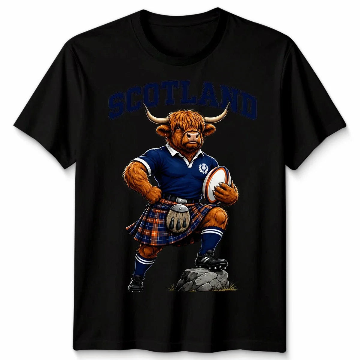Scottish Unisex T Shirt Highland Cow Scotland Fans Rugby Graphic Tee Unisex T-shirt, Sweatshirt, Hoodie, Long Sleeve Tee - T-Shirt, Sweatshirt, Hoodie
