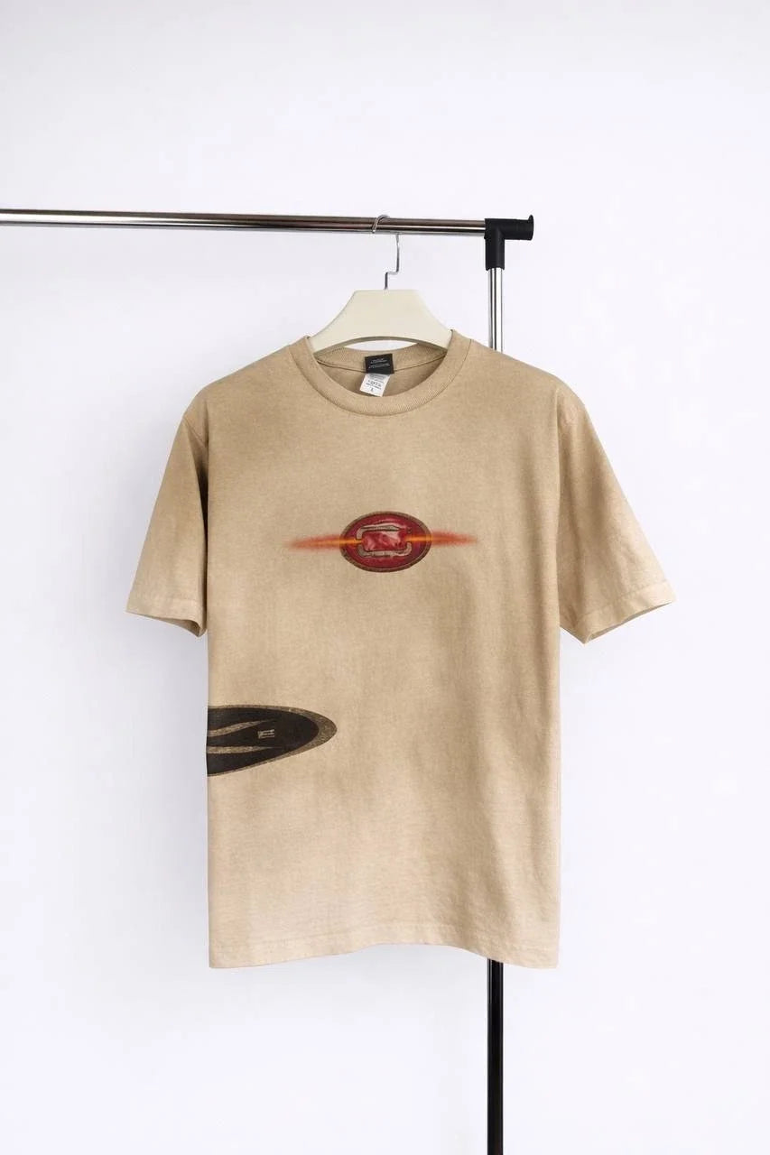 Vintage Travis Scott Graphic T Shirt Beige Cyber Skeleton Back Print Tee Size:L Unisex T-shirt, Sweatshirt, Hoodie, Long Sleeve Tee - T-Shirt, Sweatshirt, Hoodie