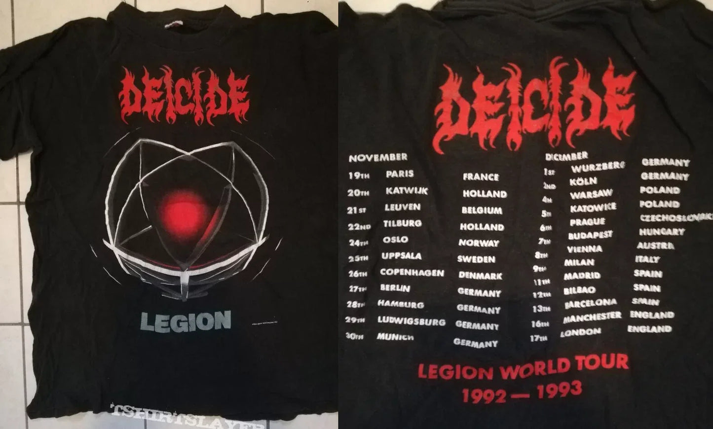 Deicide - Tour 1992 Unisex Classic Reprint T-shirt All sizes L154 Unisex T-shirt, Sweatshirt, Hoodie, Long Sleeve Tee - T-Shirt, Sweatshirt, Hoodie
