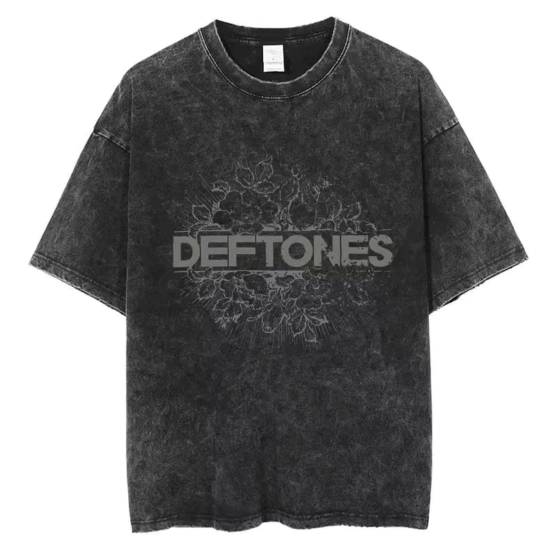 Mens cotton Washed Black Deftones Graphic T Shirt Vintage Style Band Tee S Unisex T-shirt, Sweatshirt, Hoodie, Long Sleeve Tee - T-Shirt, Sweatshirt, Hoodie