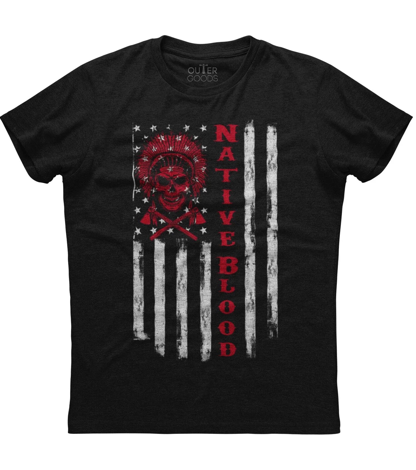 American Flag Native Blood Mens Short Sleeve New Cotton Black T-shirt Unisex T-shirt, Sweatshirt, Hoodie, Long Sleeve Tee - T-Shirt, Sweatshirt, Hoodie