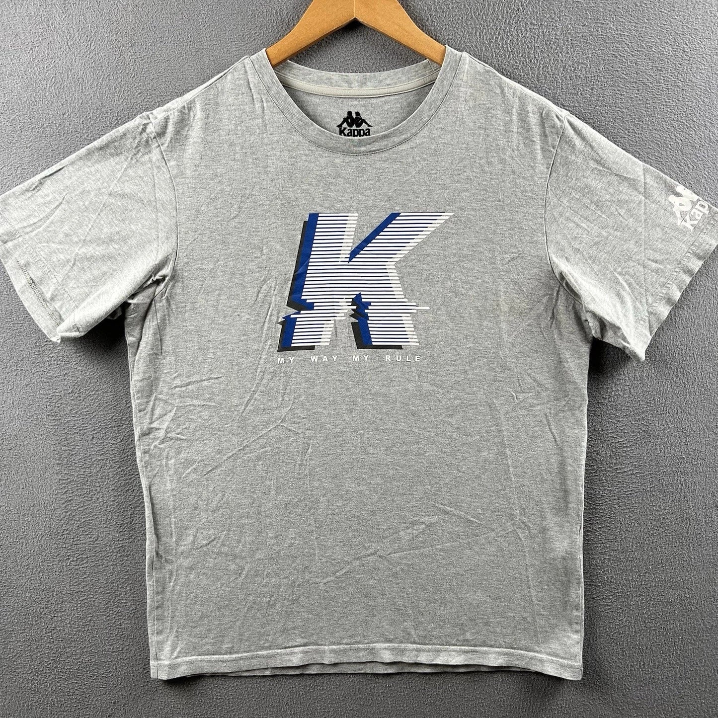 Kappa Shirt Mens Large Gray Short Sleeve Tee Y2K Retro Soccer Born In Italy Logo Unisex T-shirt, Sweatshirt, Hoodie, Long Sleeve Tee - T-Shirt, Sweatshirt, Hoodie