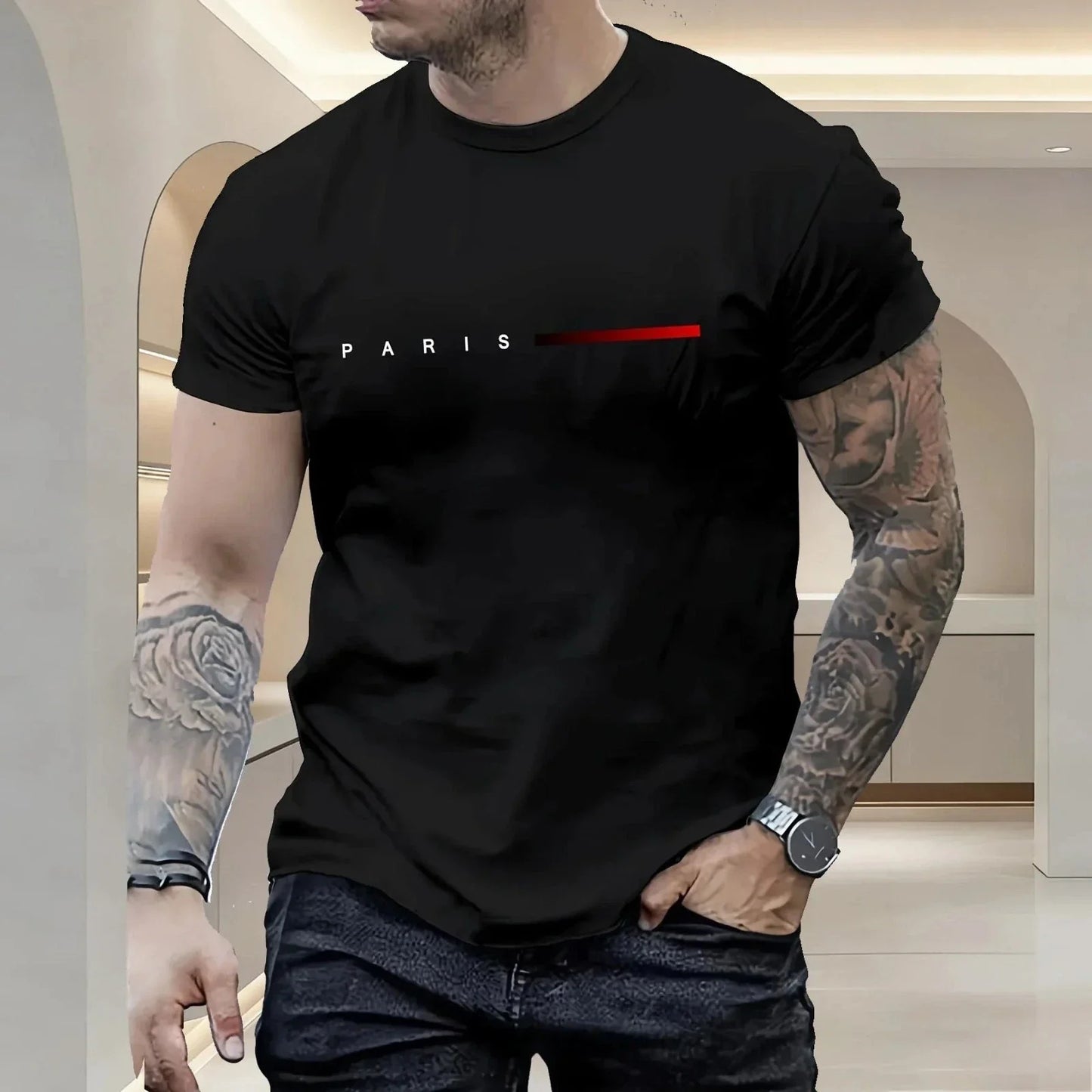 Men's T-Shirt Paris Print Stylish Street Fashion Normal Fit Round Neck 2XS-5XL Unisex T-shirt, Sweatshirt, Hoodie, Long Sleeve Tee - T-Shirt, Sweatshirt, Hoodie
