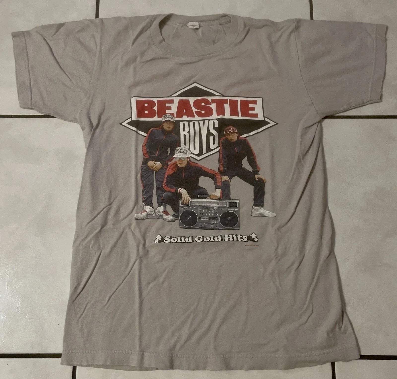 Beastie-Boys Solid-Gold-Hits Hip-Hop Shirt Small Gray 2012 Classic Hip Hop trio! Unisex T-shirt, Sweatshirt, Hoodie, Long Sleeve Tee - T-Shirt, Sweatshirt, Hoodie