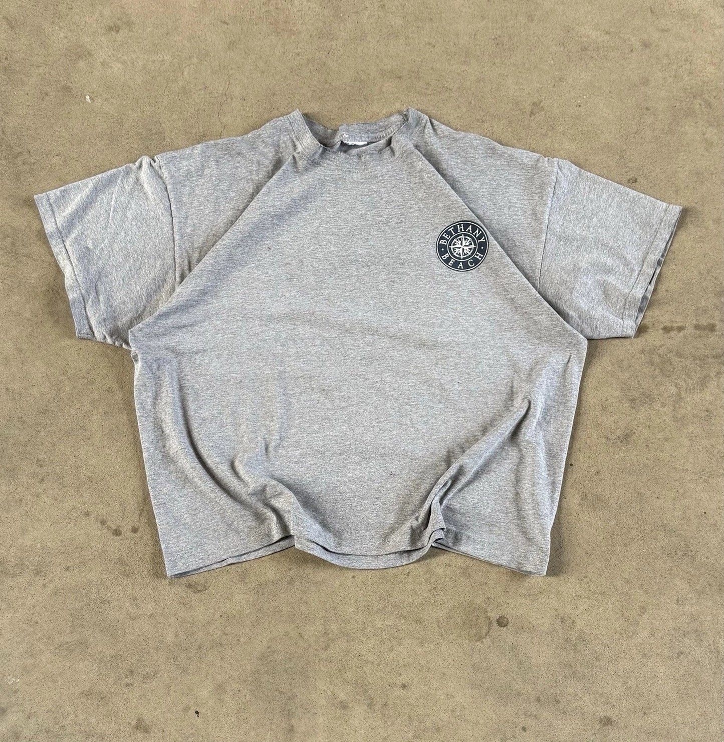 Vintage 90s Bethany Beach T Shirt Gray Boxy Distressed Stained Mens L No Tag USA Unisex T-shirt, Sweatshirt, Hoodie, Long Sleeve Tee - T-Shirt, Sweatshirt, Hoodie