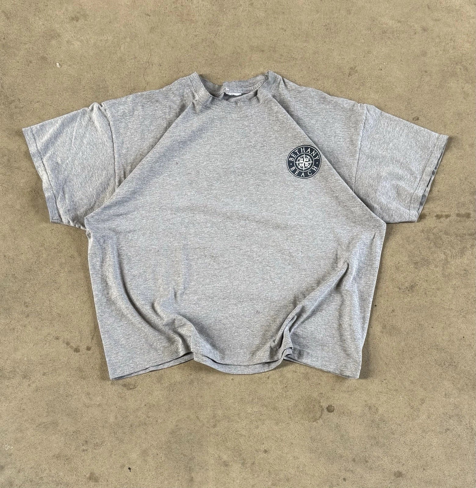 Vintage 90s Bethany Beach T Shirt Gray Boxy Distressed Stained Mens L No Tag USA Unisex T-shirt, Sweatshirt, Hoodie, Long Sleeve Tee - T-Shirt, Sweatshirt, Hoodie