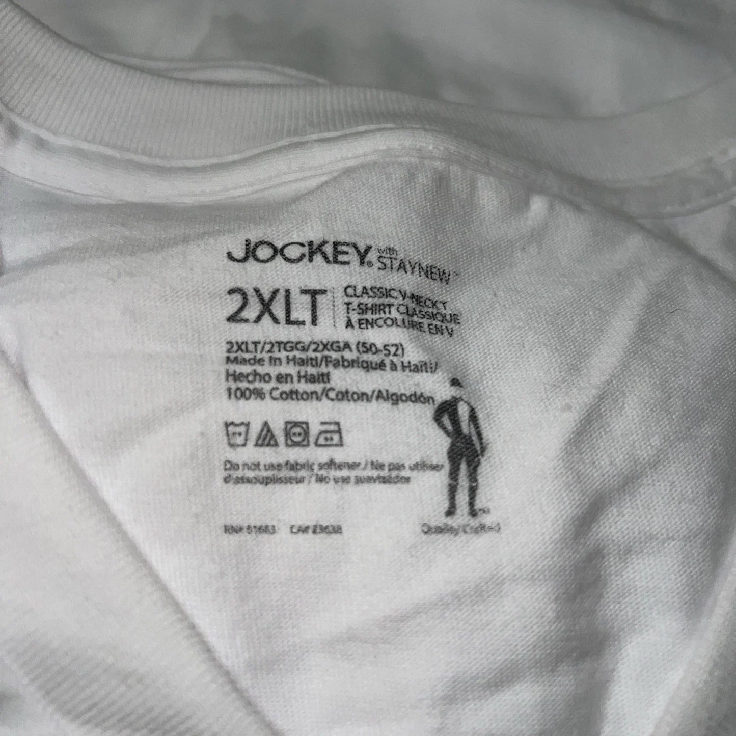Jockey  Or Hanes V-Neck T Shirt 2XLT Pack Of 3 100% Cotton New White Comfort / Unisex T-shirt, Sweatshirt, Hoodie, Long Sleeve Tee - T-Shirt, Sweatshirt, Hoodie