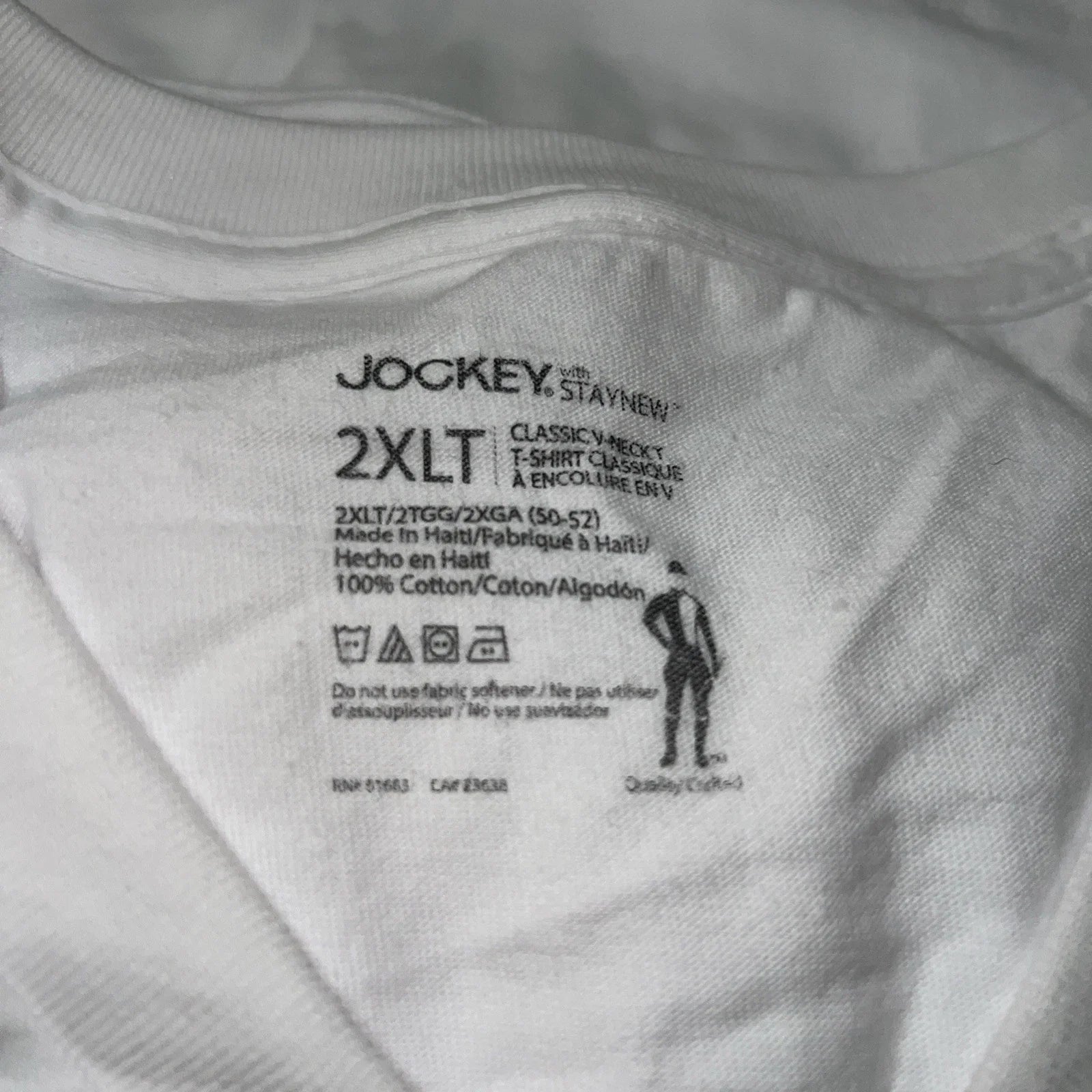 Jockey  Or Hanes V-Neck T Shirt 2XLT Pack Of 3 100% Cotton New White Comfort / Unisex T-shirt, Sweatshirt, Hoodie, Long Sleeve Tee - T-Shirt, Sweatshirt, Hoodie