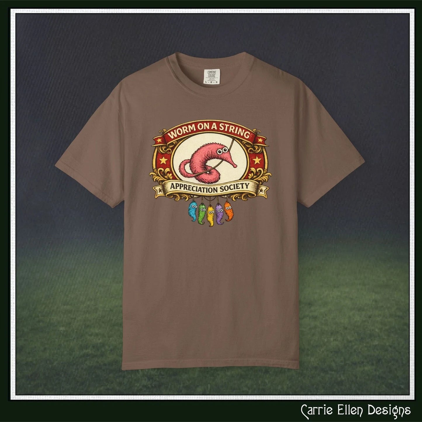 Worm on a String Appreciation Society T-Shirt | Comfort Colors SS Tee (3897) Unisex T-shirt, Sweatshirt, Hoodie, Long Sleeve Tee - T-Shirt, Sweatshirt, Hoodie