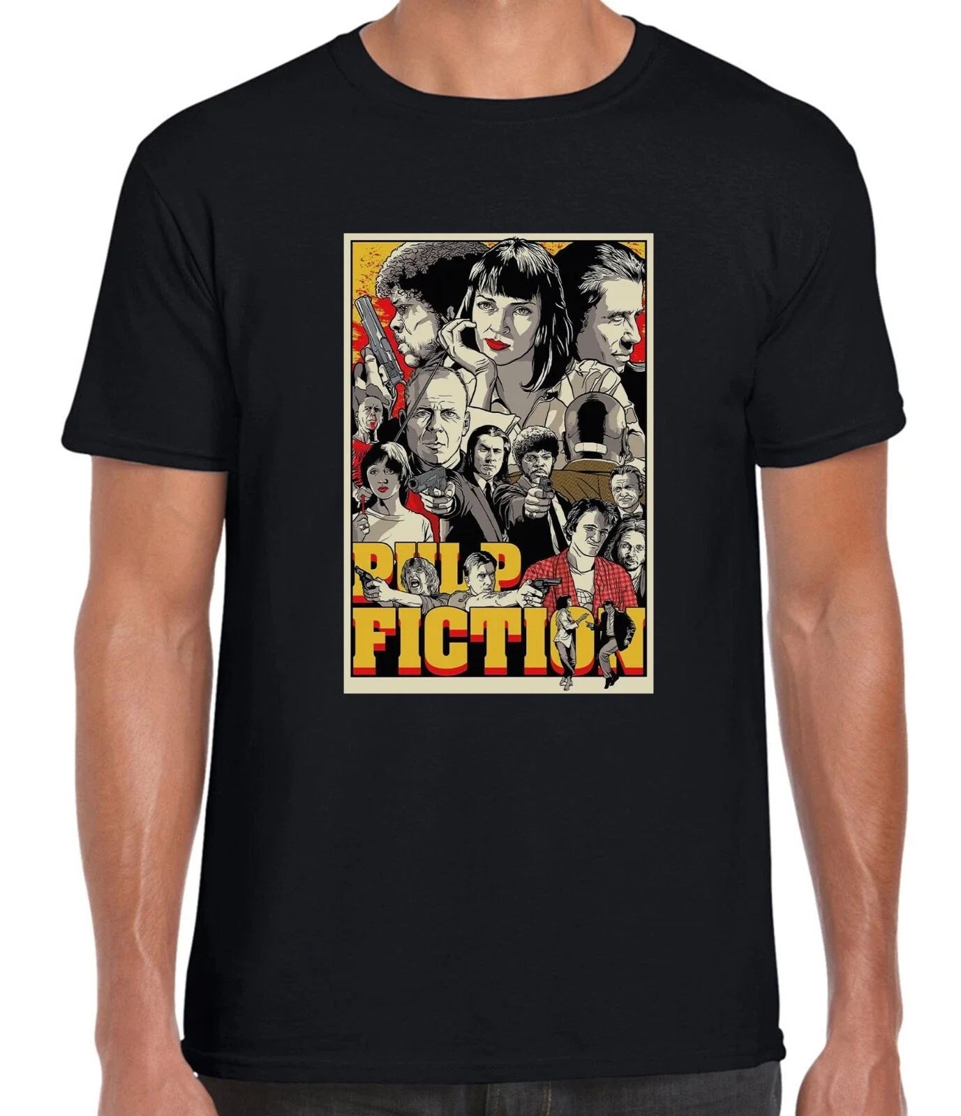 PULP FICTION MOVIE POSTER FUNNY COOL IDEAL GIFT MENS UNISEX T SHIRT Unisex T-shirt, Sweatshirt, Hoodie, Long Sleeve Tee - T-Shirt, Sweatshirt, Hoodie