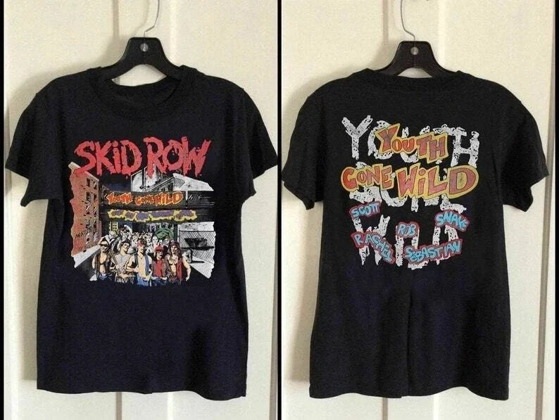 1989 Skid Row Youth Gone Wild 2 Side Cotton Black Unisex T-shirt S-5XL Unisex T-shirt, Sweatshirt, Hoodie, Long Sleeve Tee - T-Shirt, Sweatshirt, Hoodie