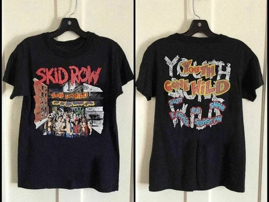 1989 Skid Row Youth Gone Wild 2 Side Cotton Black Unisex T-shirt S-5XL Unisex T-shirt, Sweatshirt, Hoodie, Long Sleeve Tee - T-Shirt, Sweatshirt, Hoodie