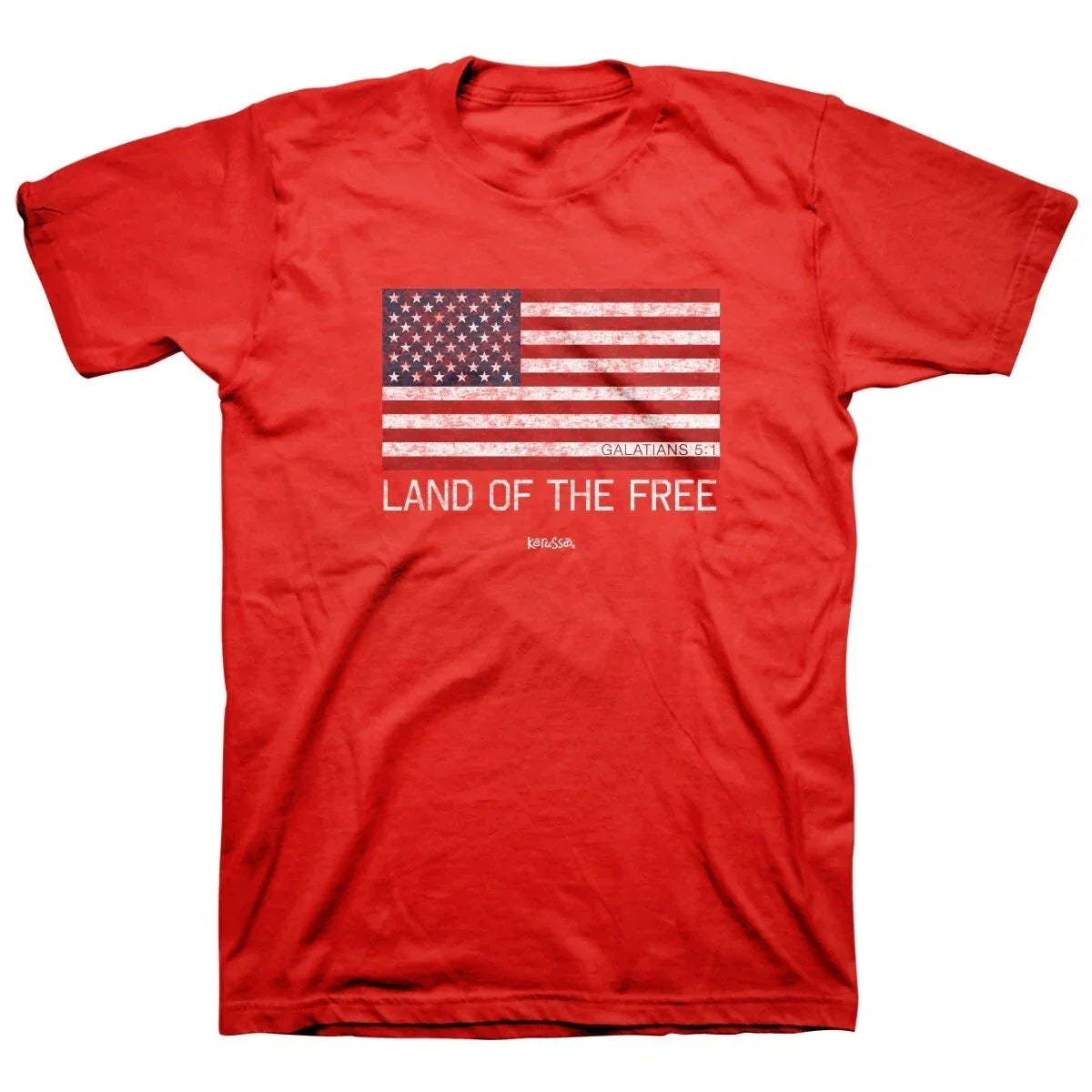 Land Of The Free American Flag T-Shirt Red Size S Unisex T-shirt, Sweatshirt, Hoodie, Long Sleeve Tee - T-Shirt, Sweatshirt, Hoodie