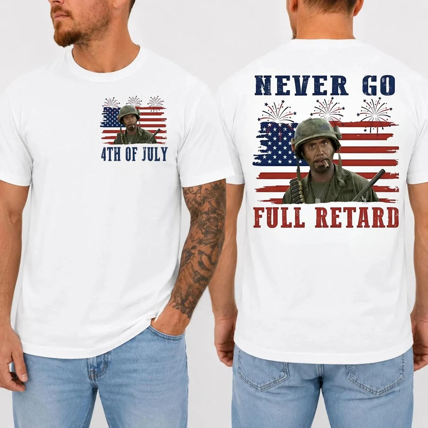 Never Go Full R*t*rd 4th of July Shirt, Vintage Independence Day Gift Unisex T-shirt, Sweatshirt, Hoodie, Long Sleeve Tee - T-Shirt, Sweatshirt, Hoodie