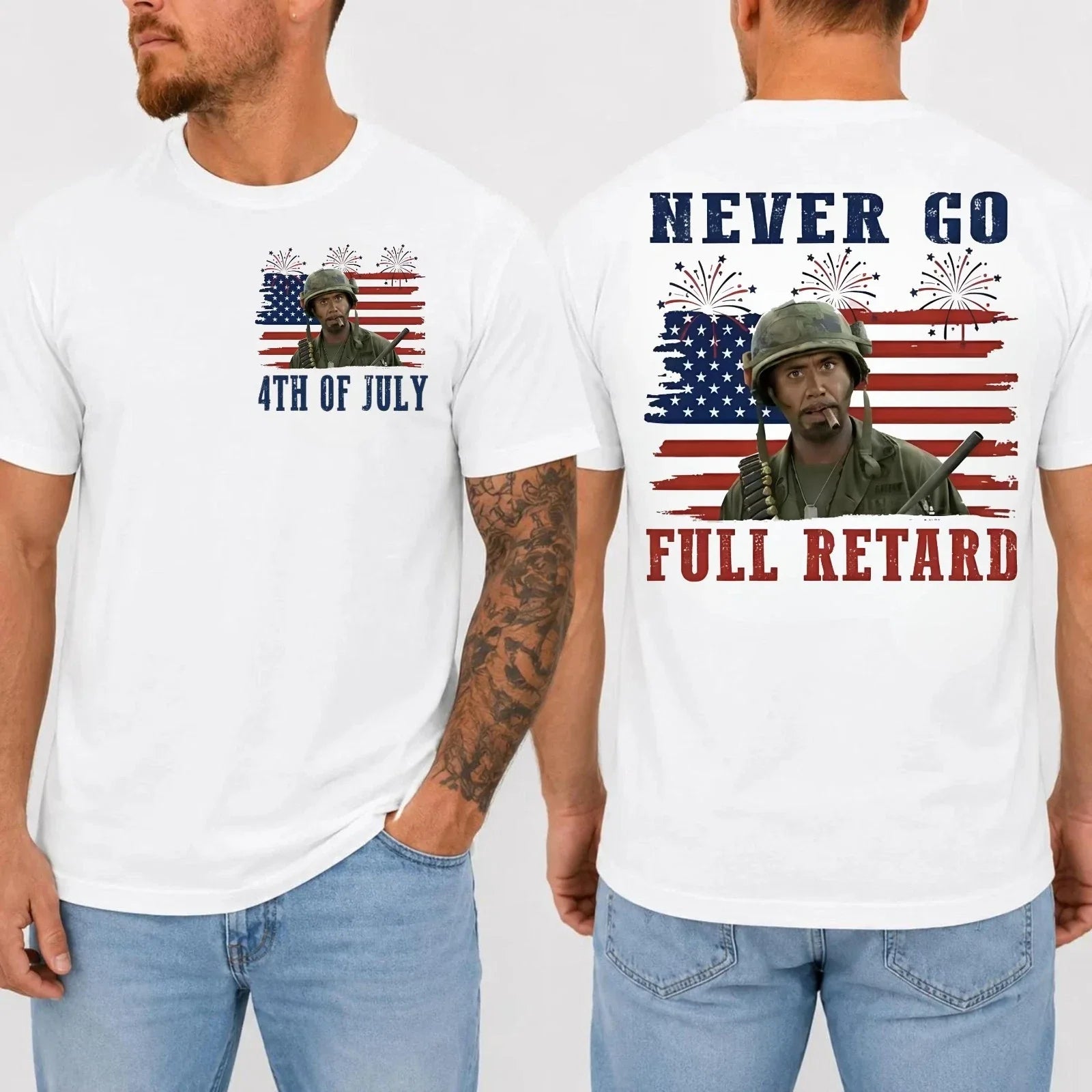 Never Go Full R*t*rd 4th of July Shirt, Vintage Independence Day Gift Unisex T-shirt, Sweatshirt, Hoodie, Long Sleeve Tee - T-Shirt, Sweatshirt, Hoodie