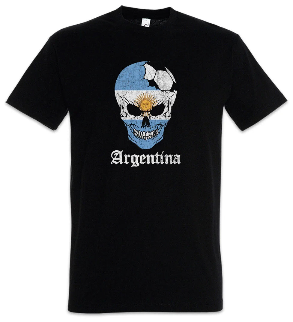 Argentina Football Skull I T-Shirt argentinean Soccer Flag World Championship Unisex T-shirt, Sweatshirt, Hoodie, Long Sleeve Tee - T-Shirt, Sweatshirt, Hoodie