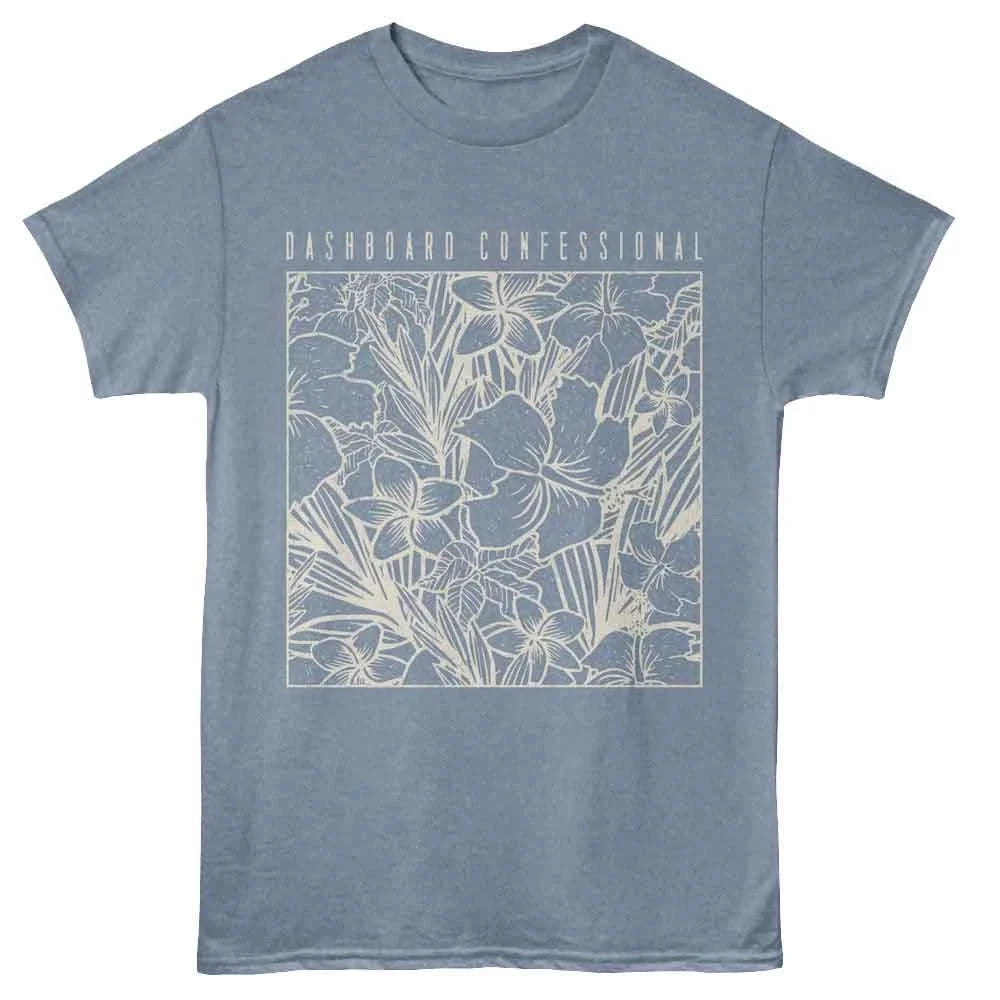 Dashboard Confessional - Floral - Blue - Heather Adult Unisex T-Shirt Unisex T-shirt, Sweatshirt, Hoodie, Long Sleeve Tee - T-Shirt, Sweatshirt, Hoodie
